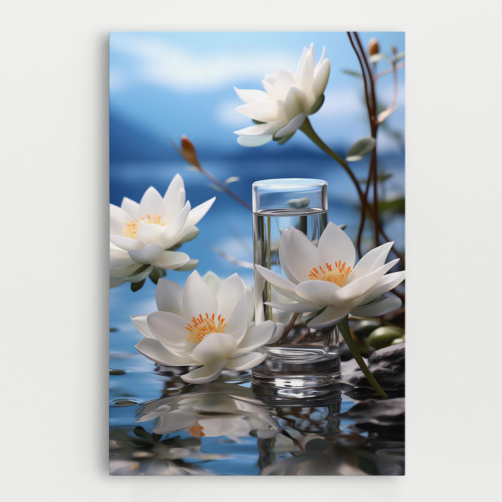 Картина на платно Flower Water Glass mockup 0