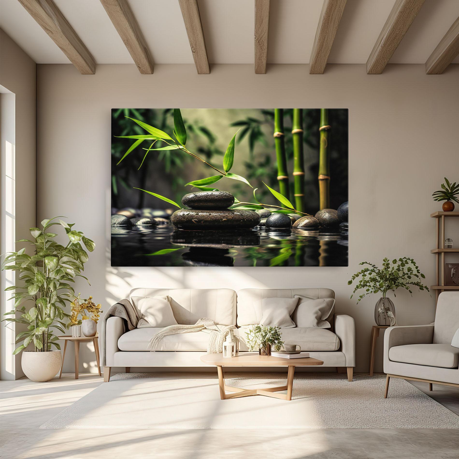 Картина на платно Bamboo Plant Water mockup 6