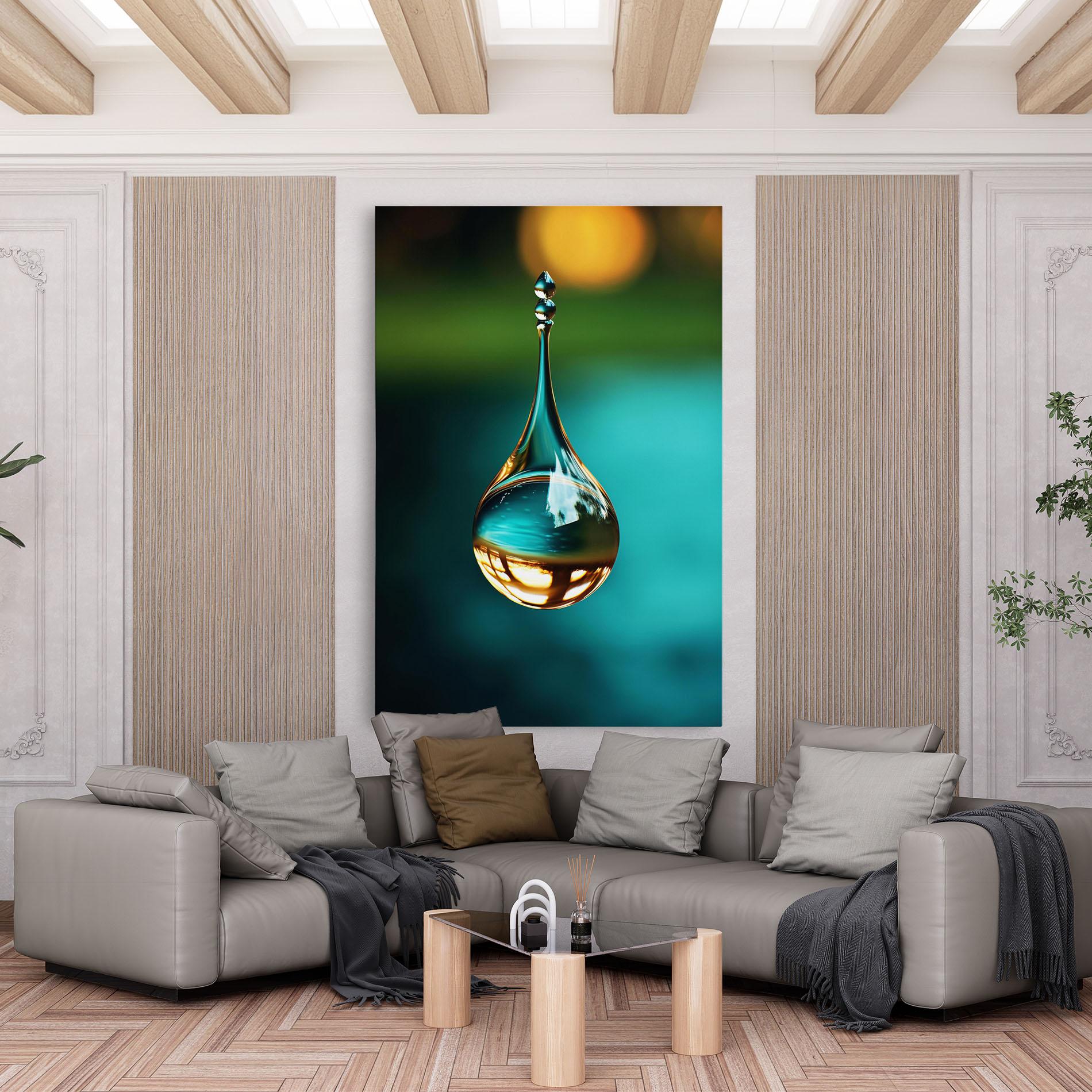 Картина на платно Big Green Drop mockup 6