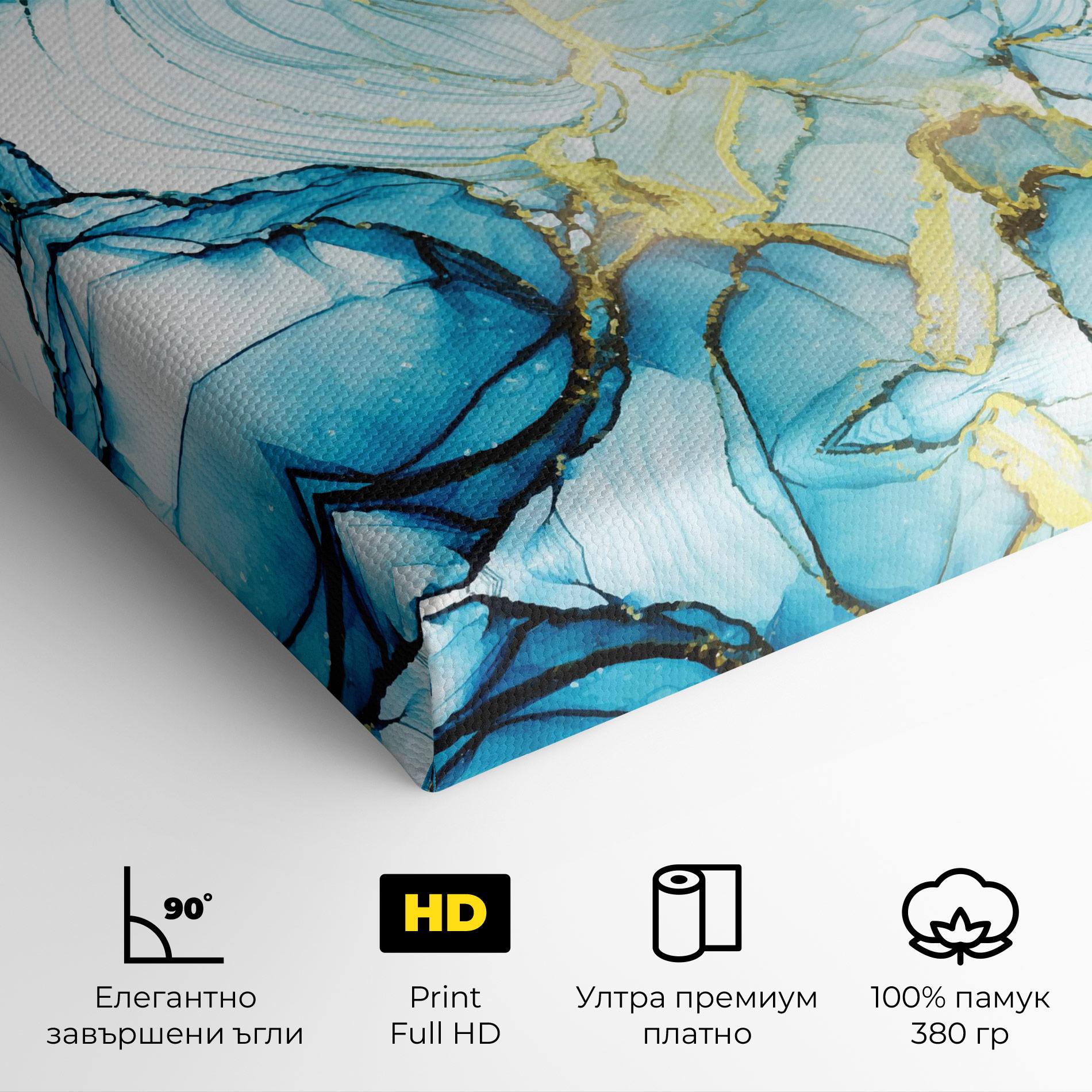 Картина на платно Artistic Gold Blue mockup 4