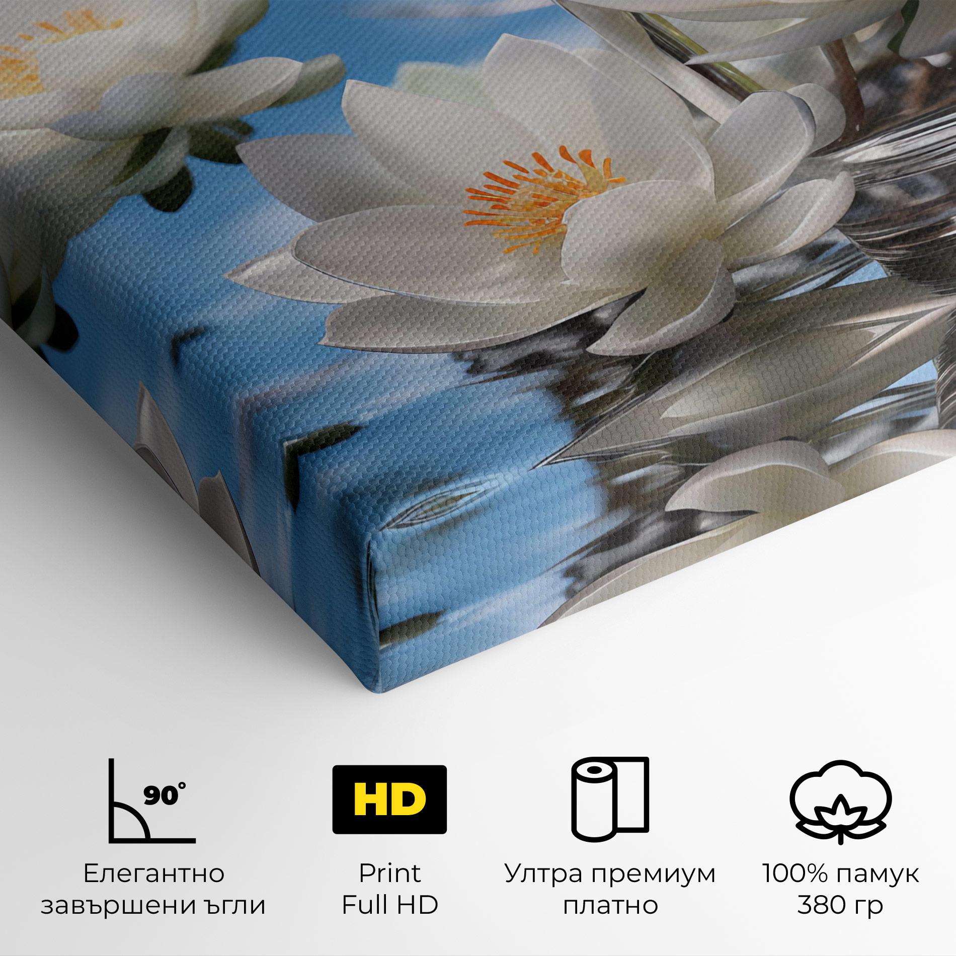 Картина на платно Flower Water Glass mockup 4