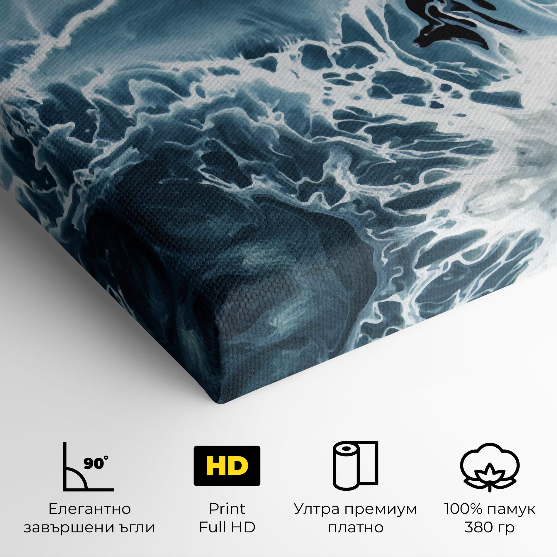 Картина на платно Light Blue Ocean mockup 4