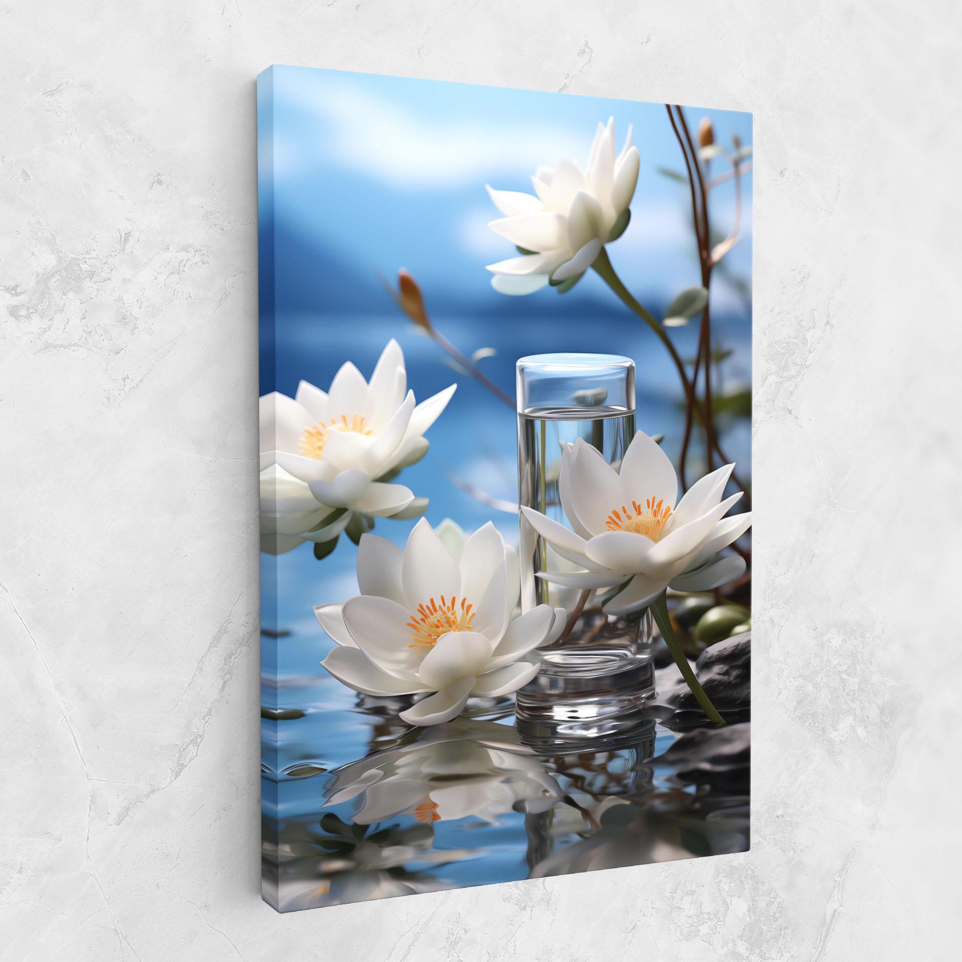 Картина на платно Flower Water Glass mockup 1