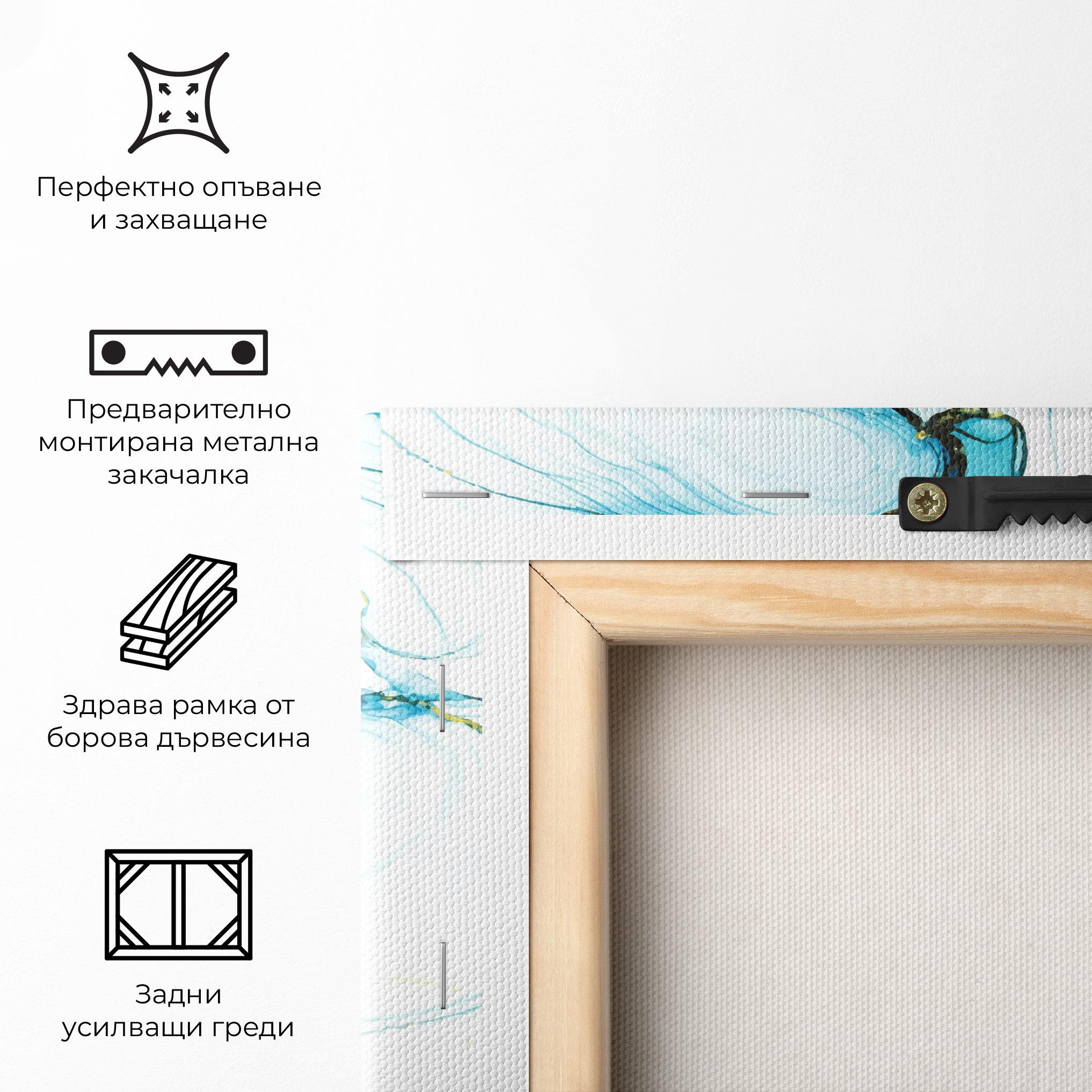 Картина на платно Artistic Gold Blue mockup 5