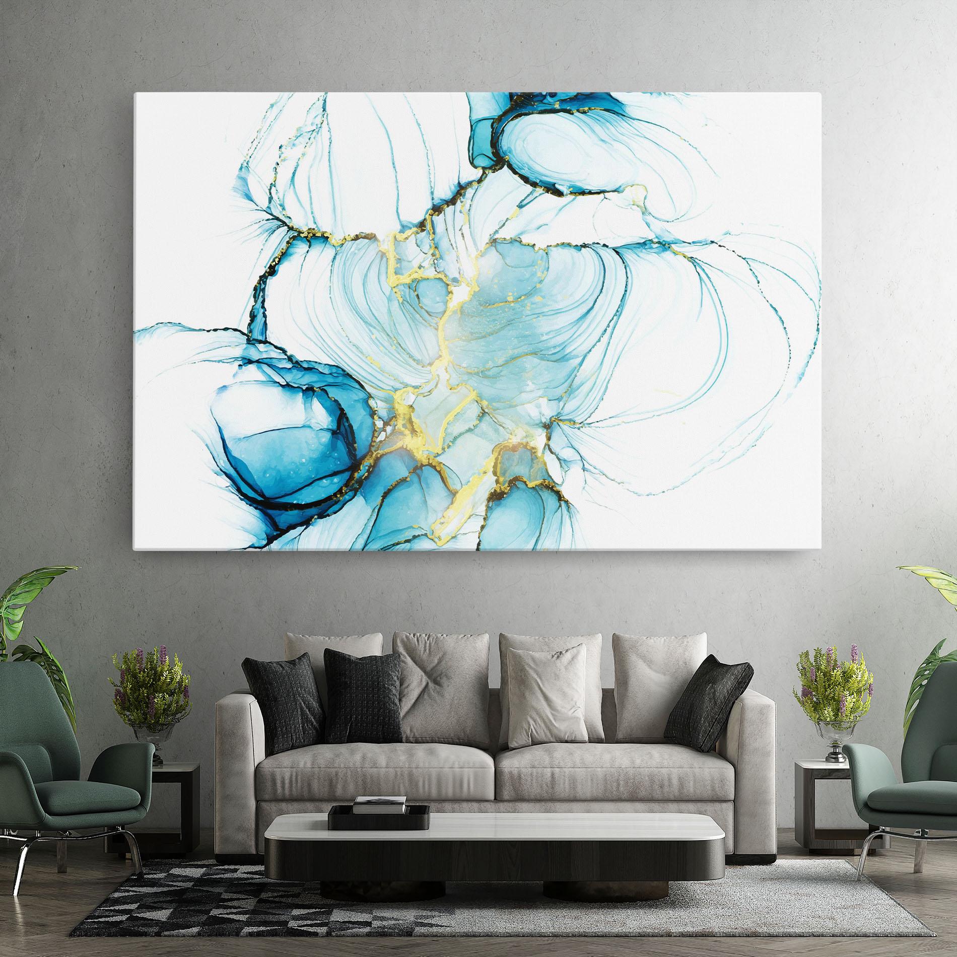 Картина на платно Artistic Gold Blue mockup 7