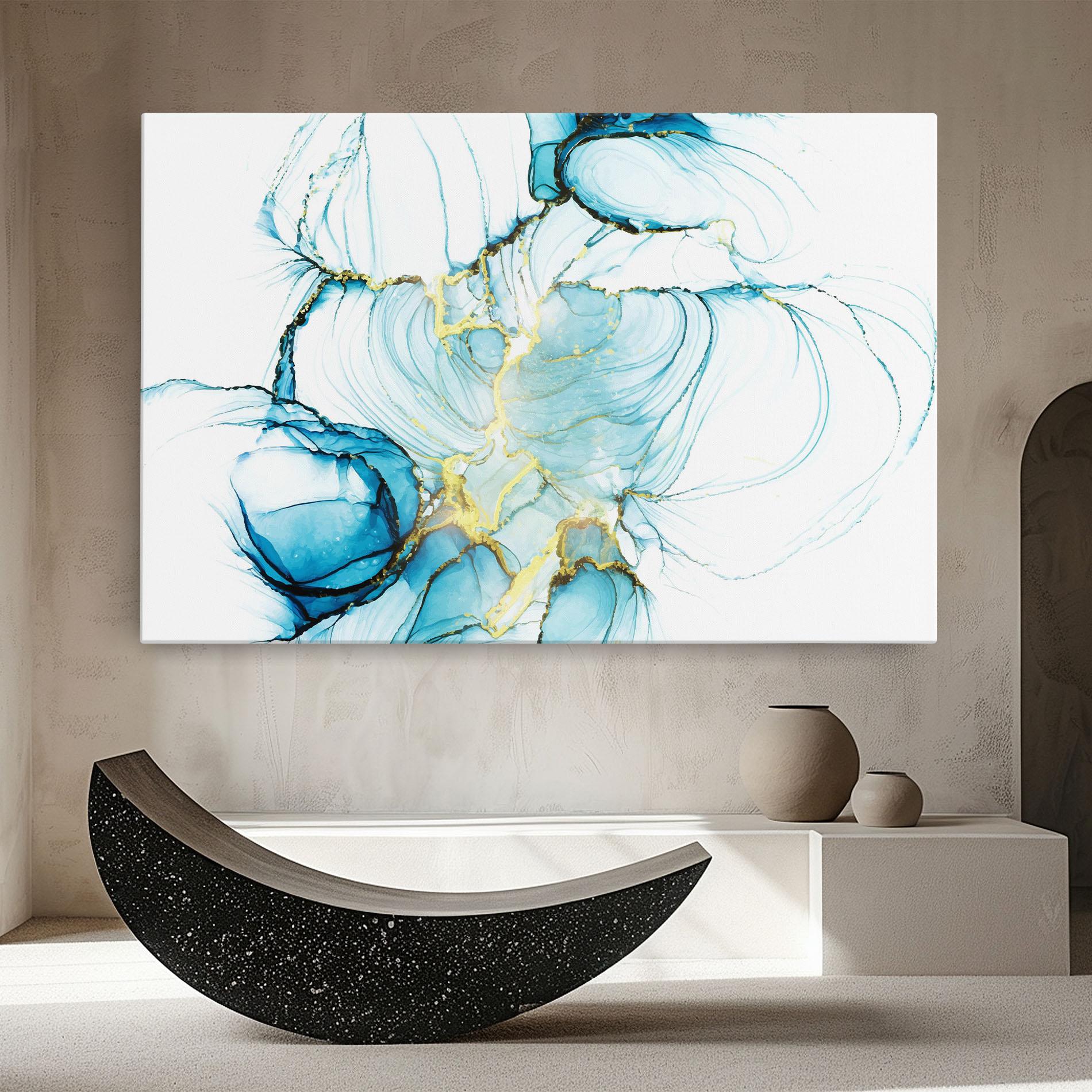 Картина на платно Artistic Gold Blue mockup 8