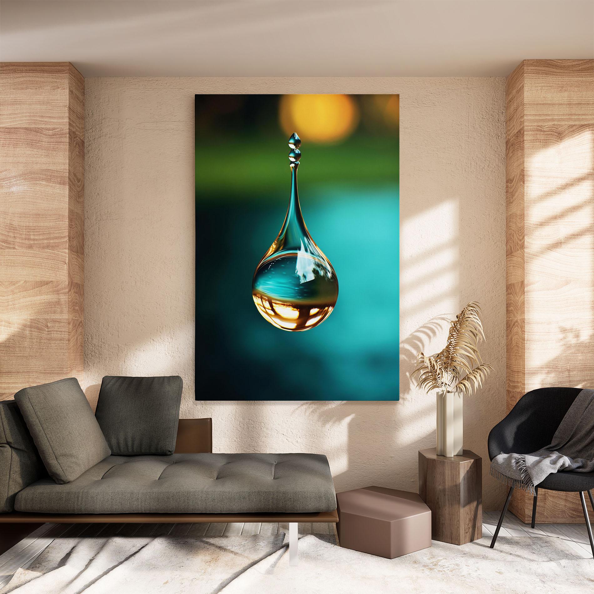 Картина на платно Big Green Drop mockup 8