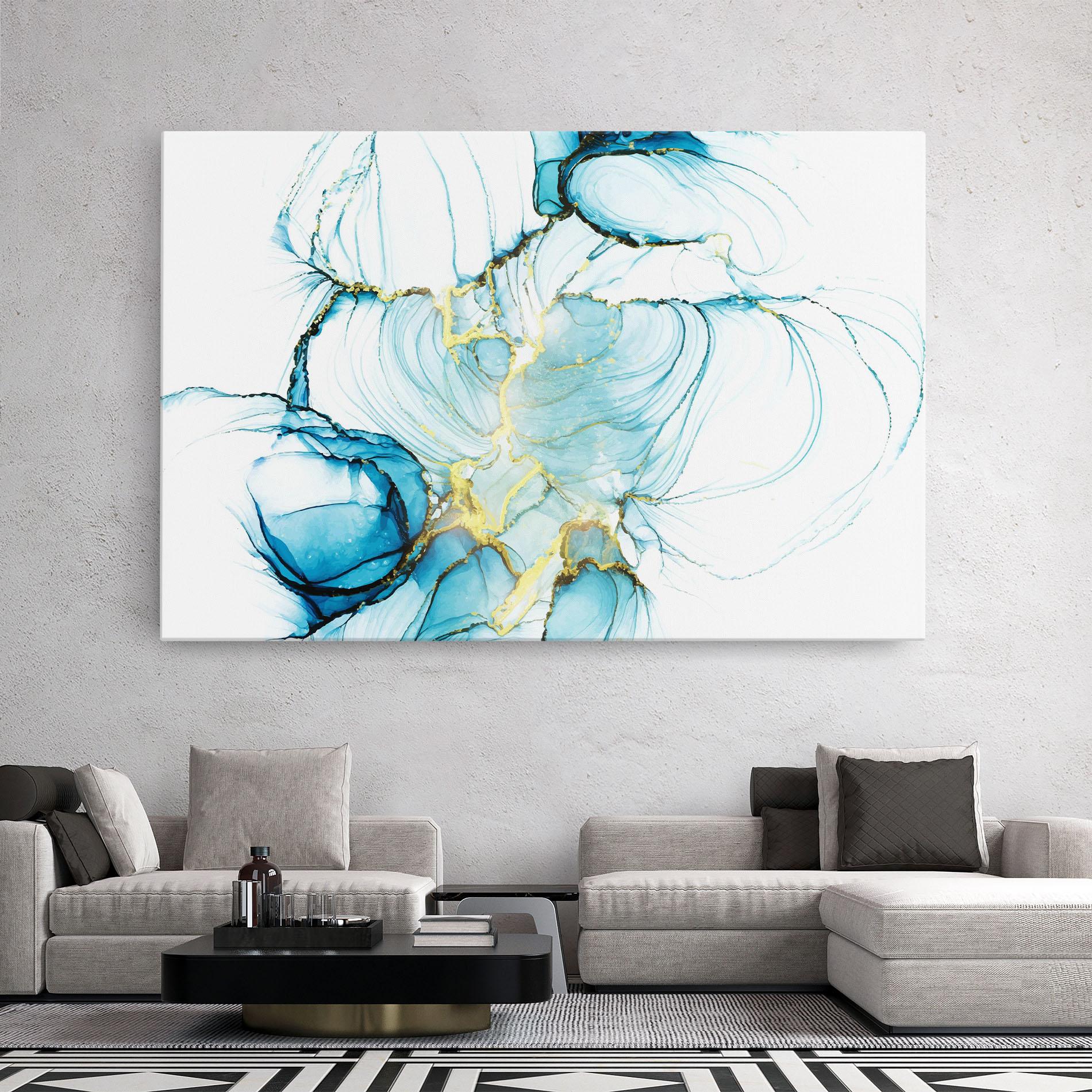 Картина на платно Artistic Gold Blue mockup 2