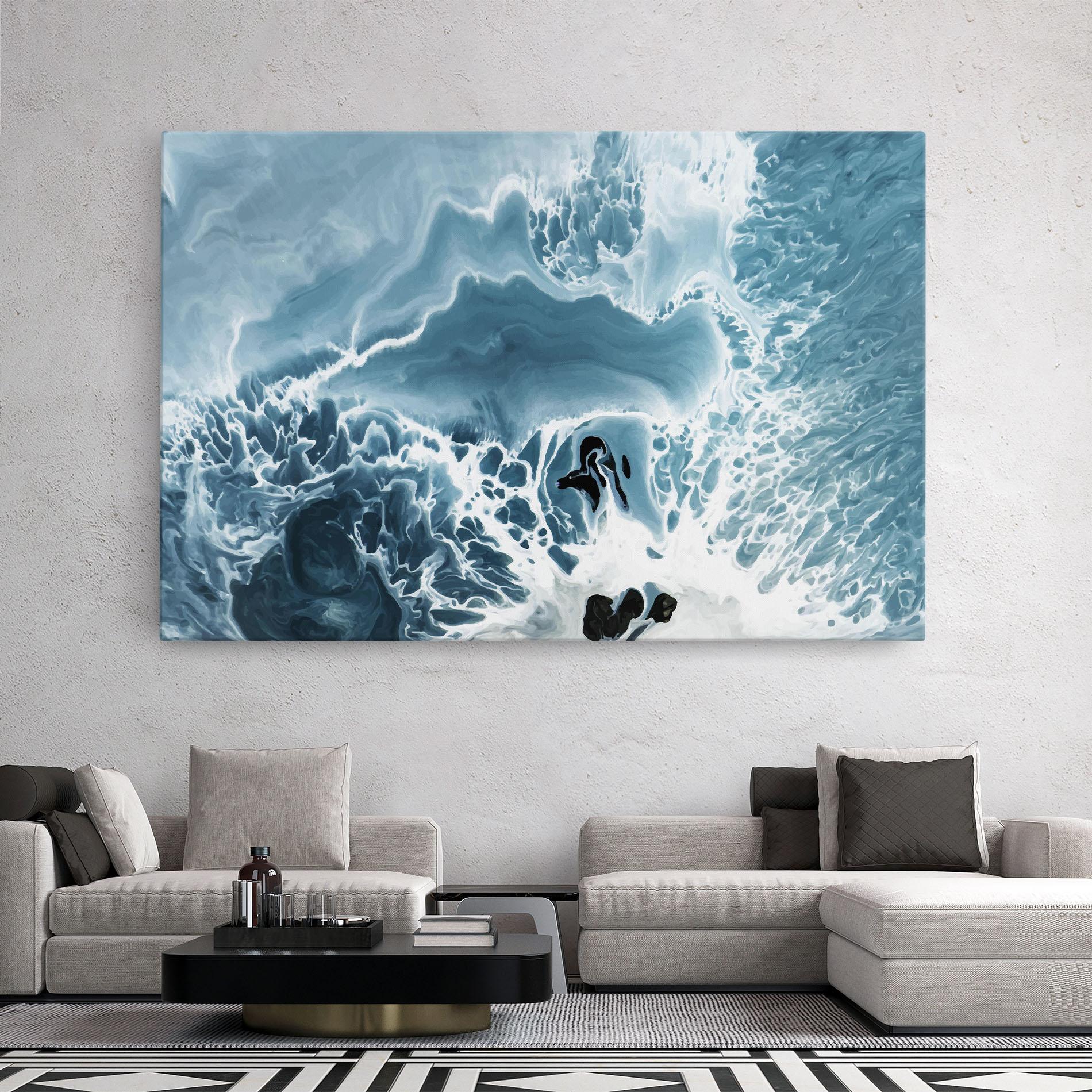 Картина на платно Light Blue Ocean mockup 2