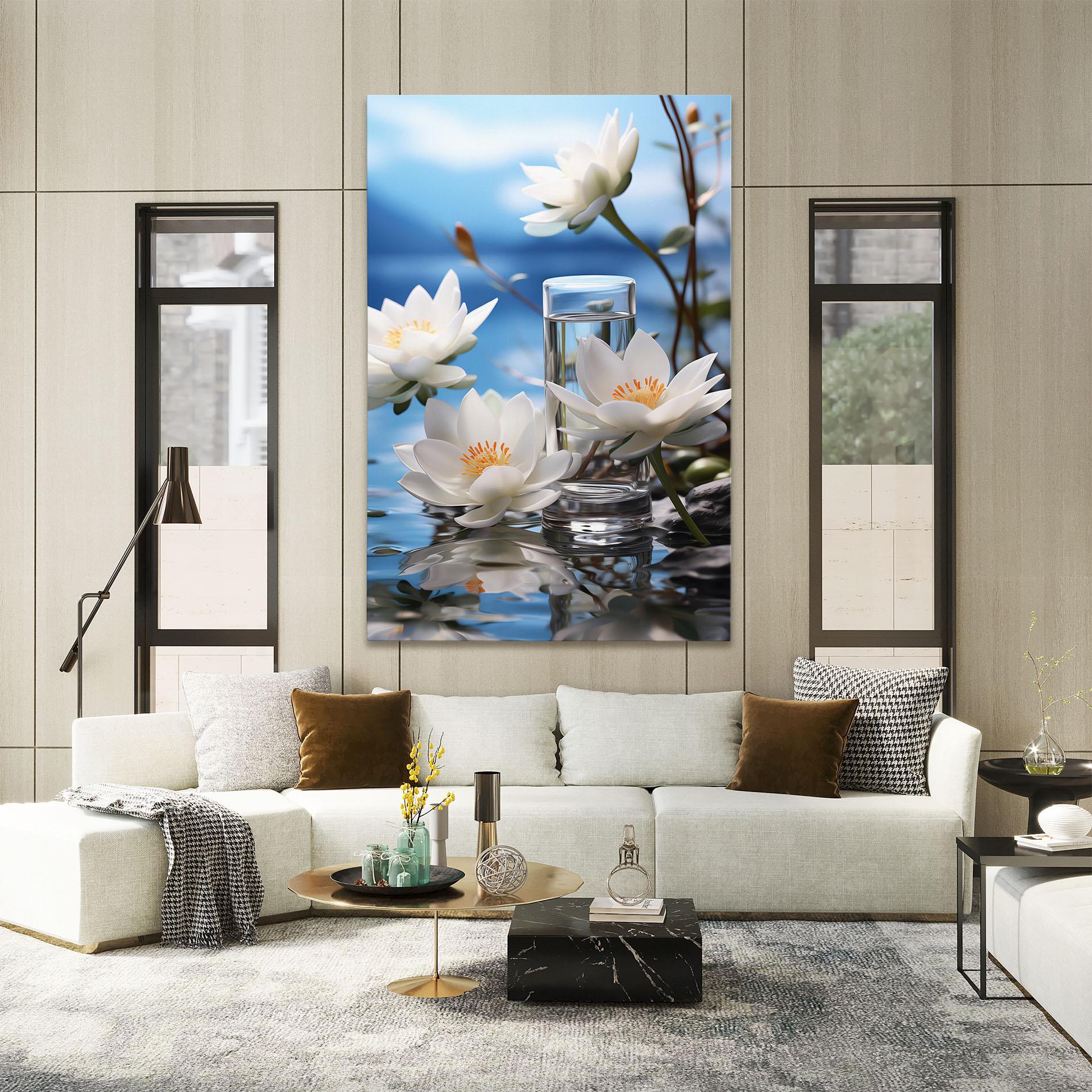 Картина на платно Flower Water Glass mockup 2