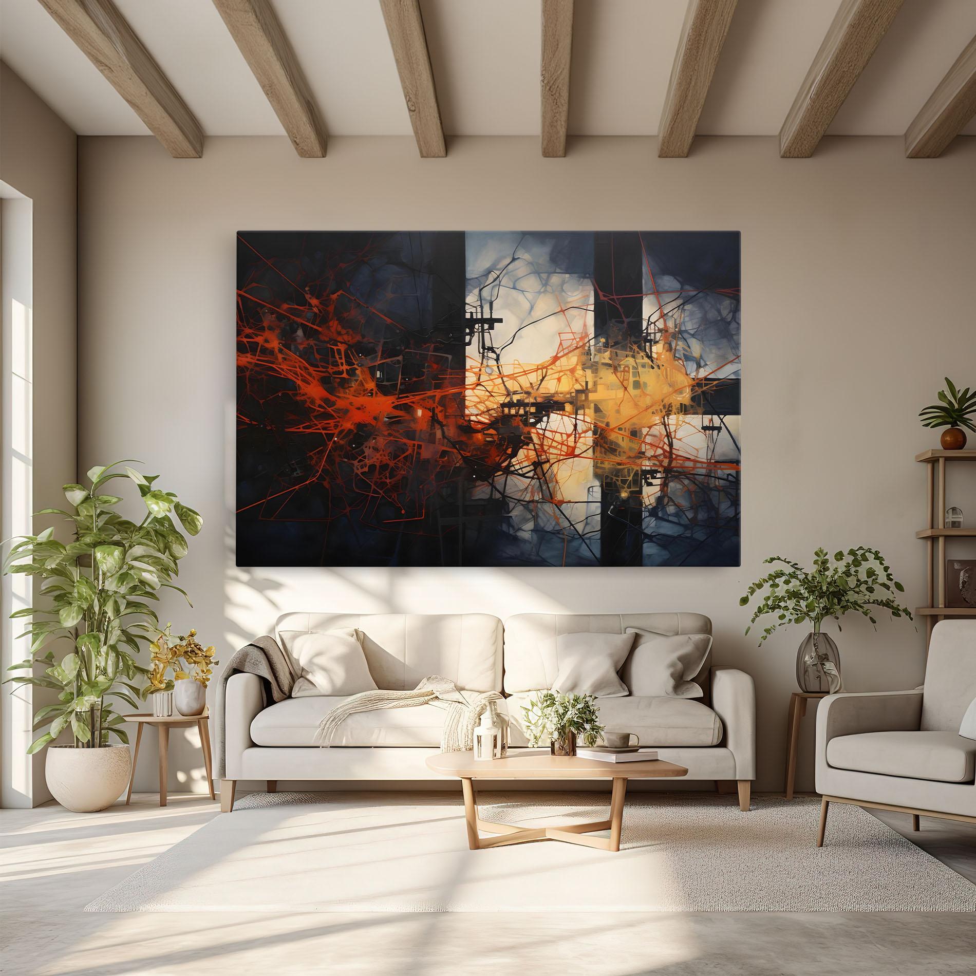 Картина на платно Abstract Fire Style mockup 6