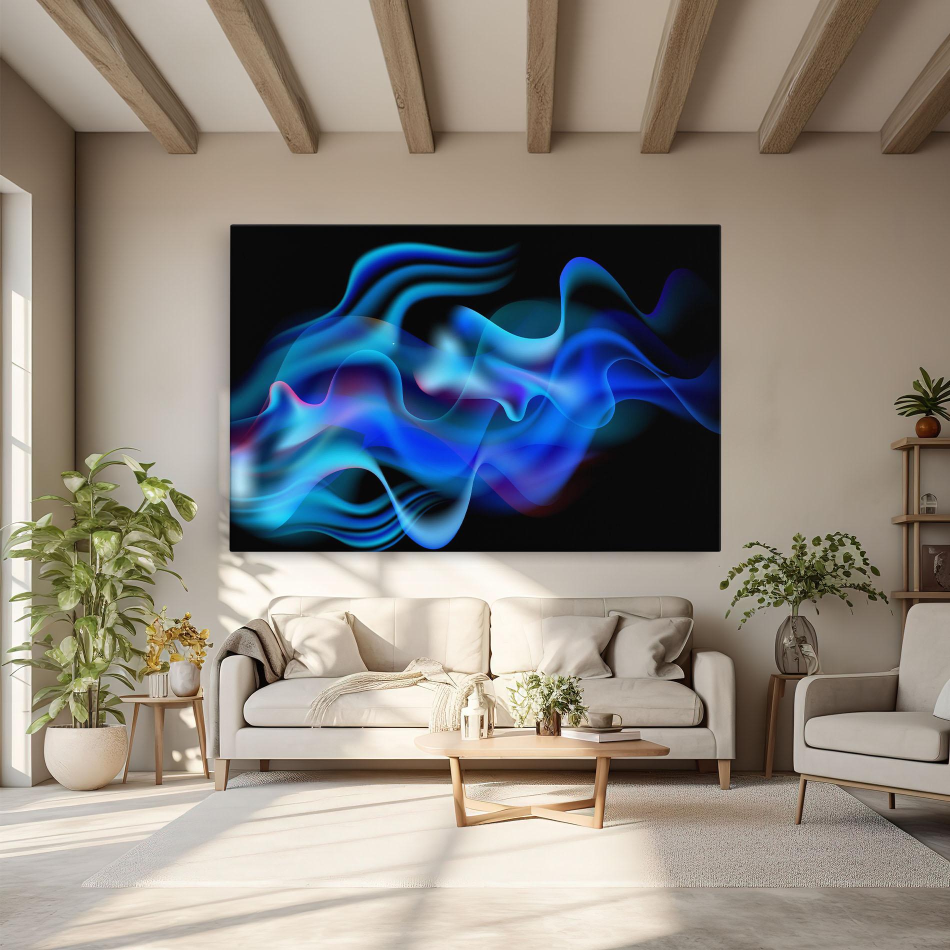 Картина на платно Blue Fire mockup 6