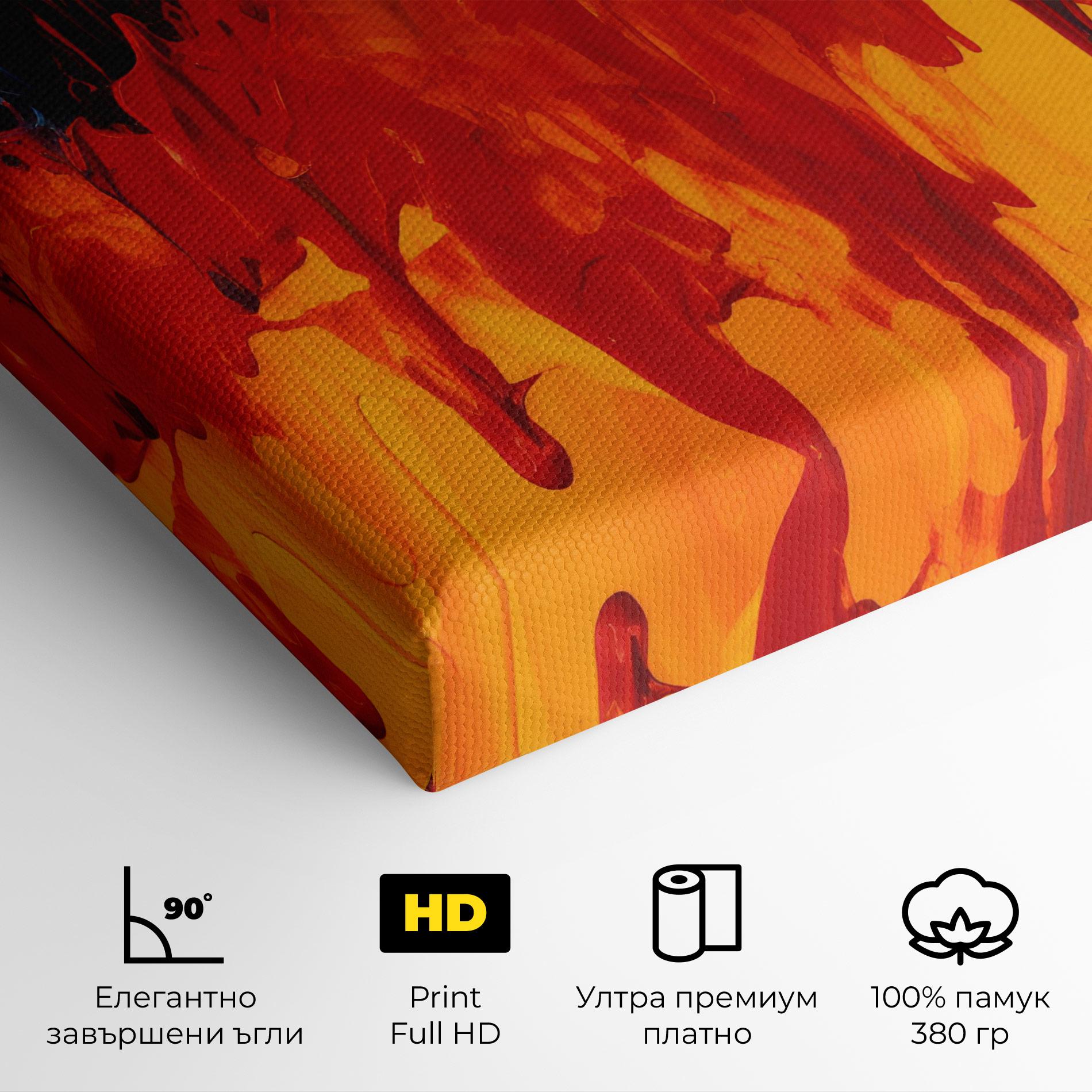 Картина на платно Colorful Fire Art mockup 4