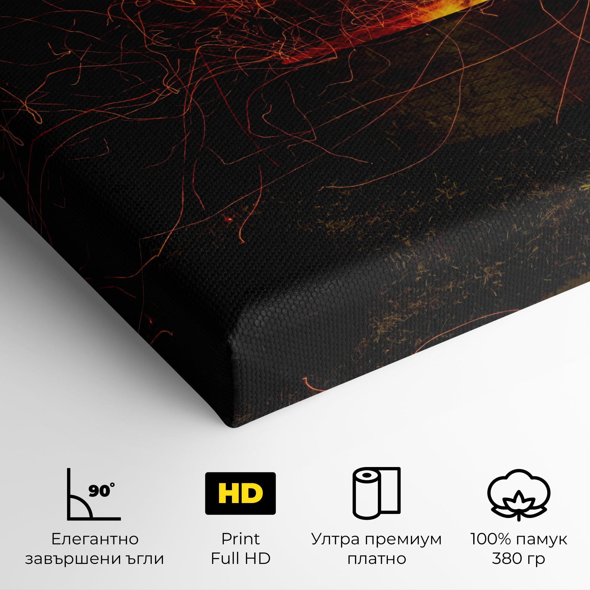 Картина на платно Fire Drawing Effect mockup 4