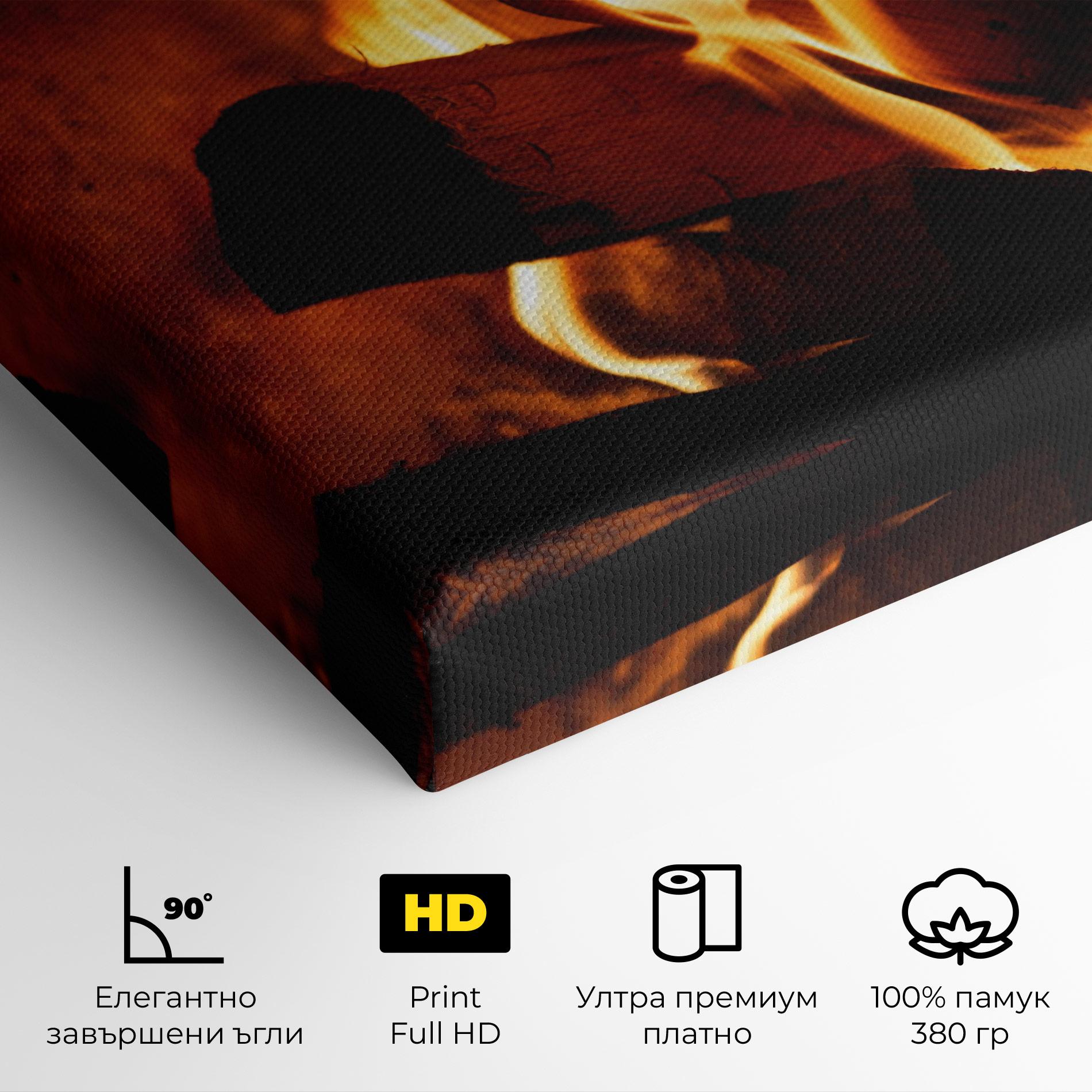 Картина на платно Fire Wood View mockup 4