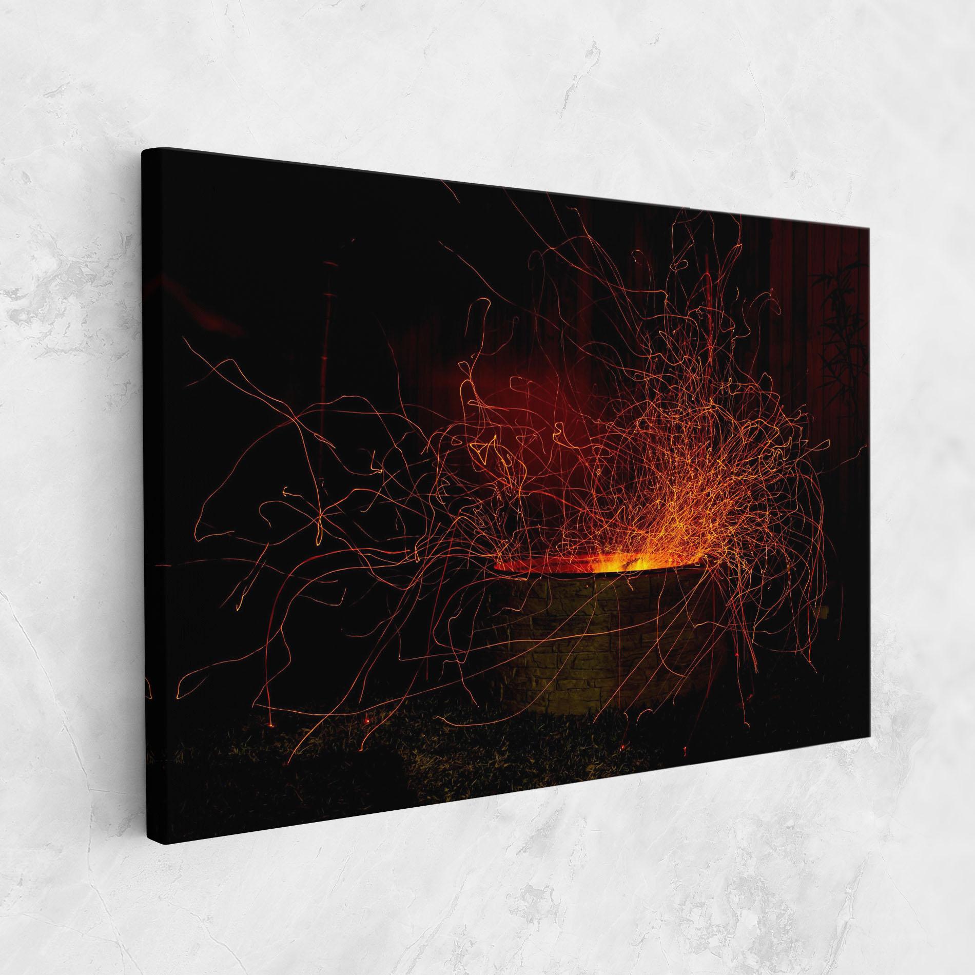 Картина на платно Fire Drawing Effect mockup 1