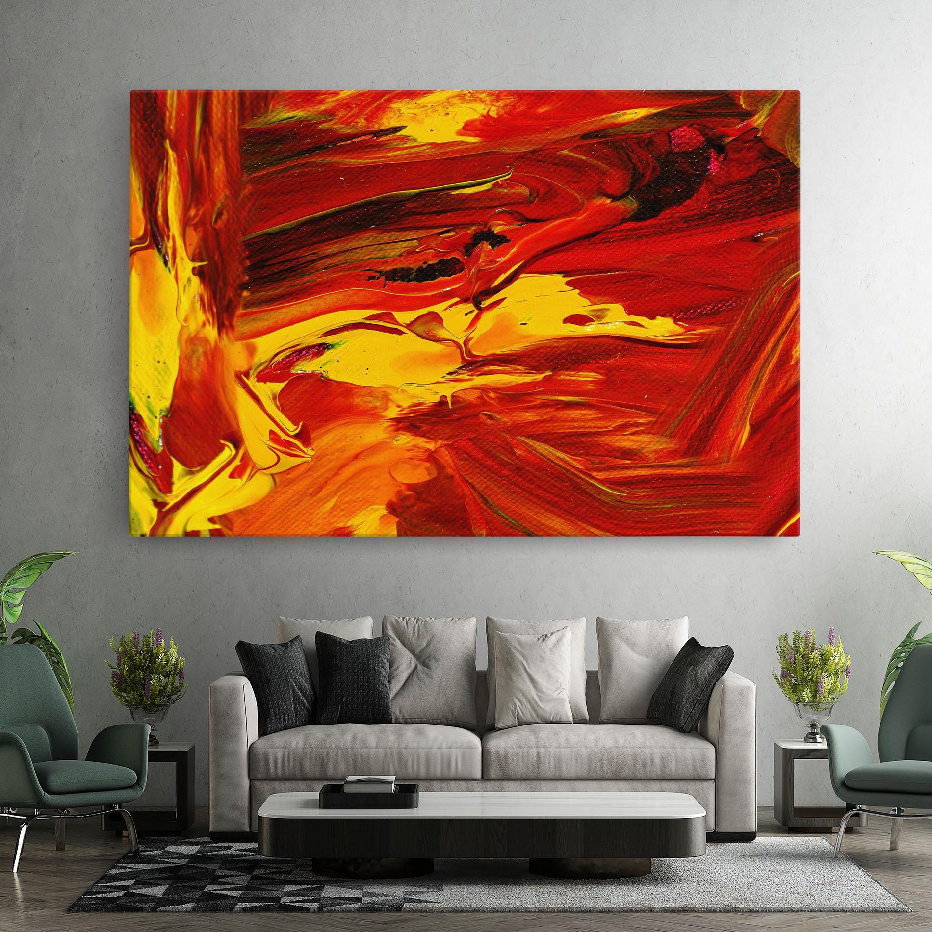 Картина на платно Fire Painting mockup 7