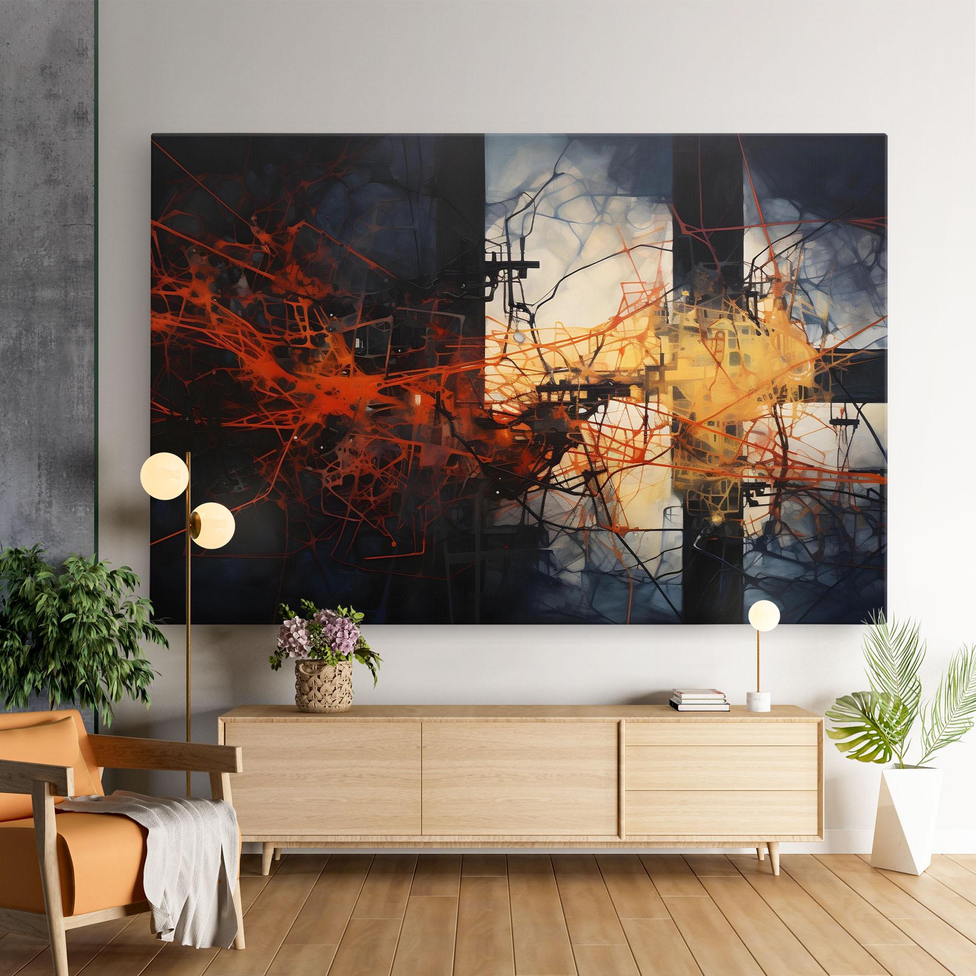 Картина на платно Abstract Fire Style mockup 9