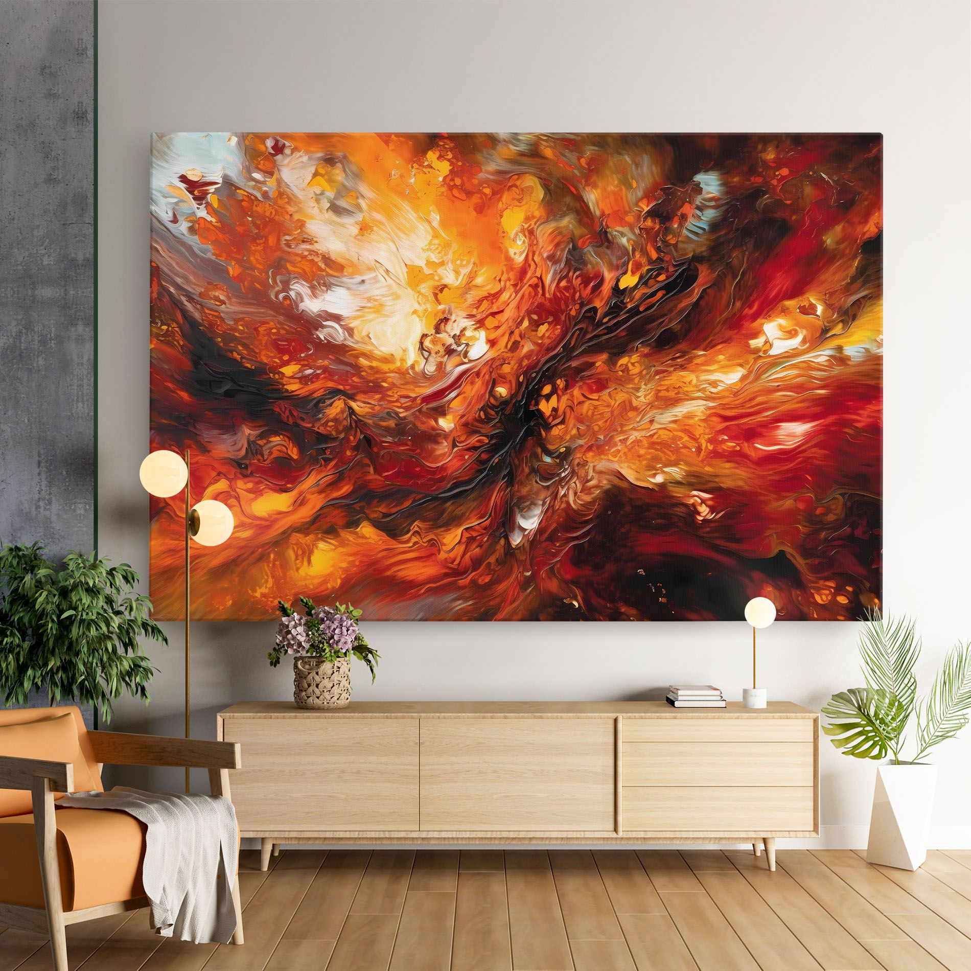 Fiery Red Orange Art mockup 9