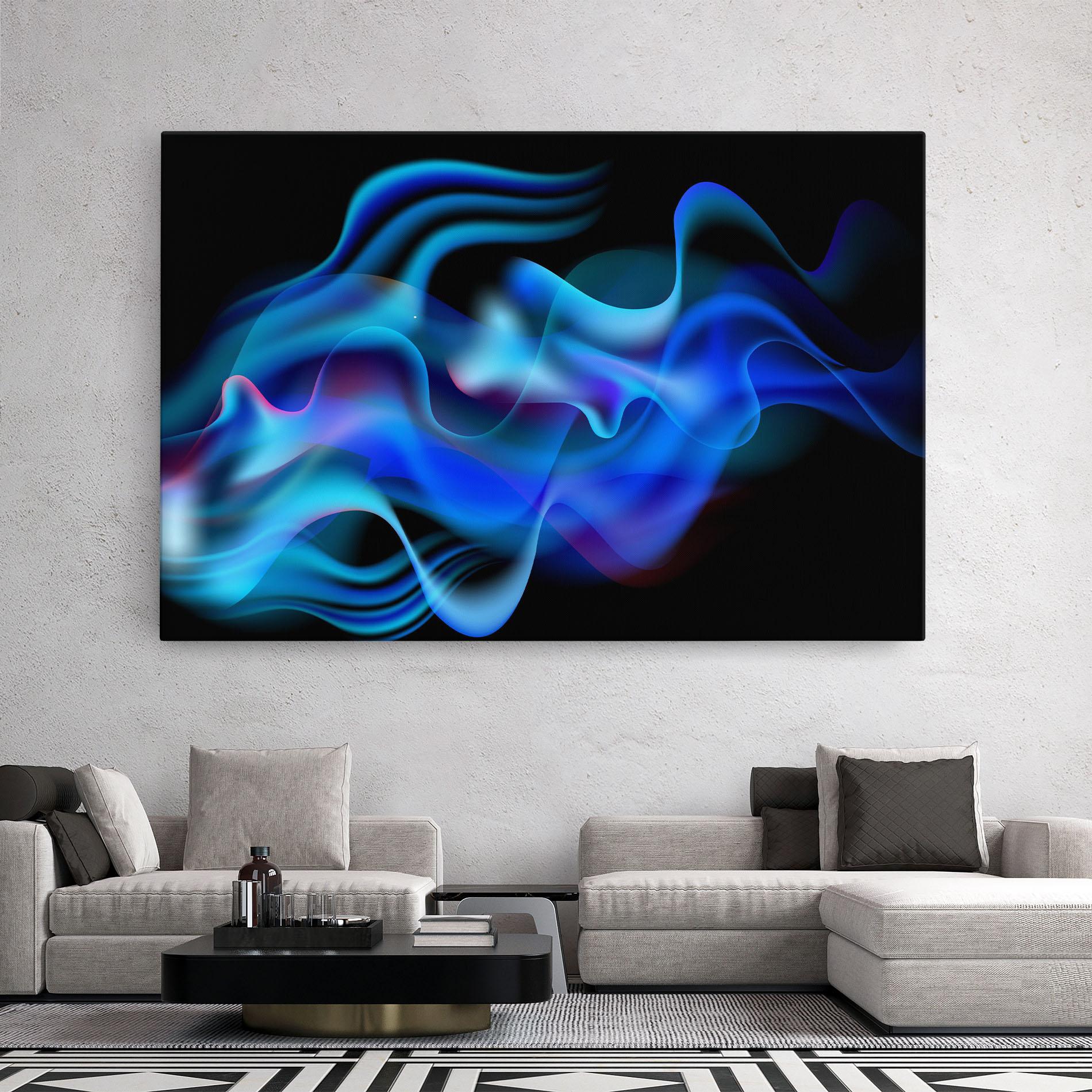 Картина на платно Blue Fire mockup 2