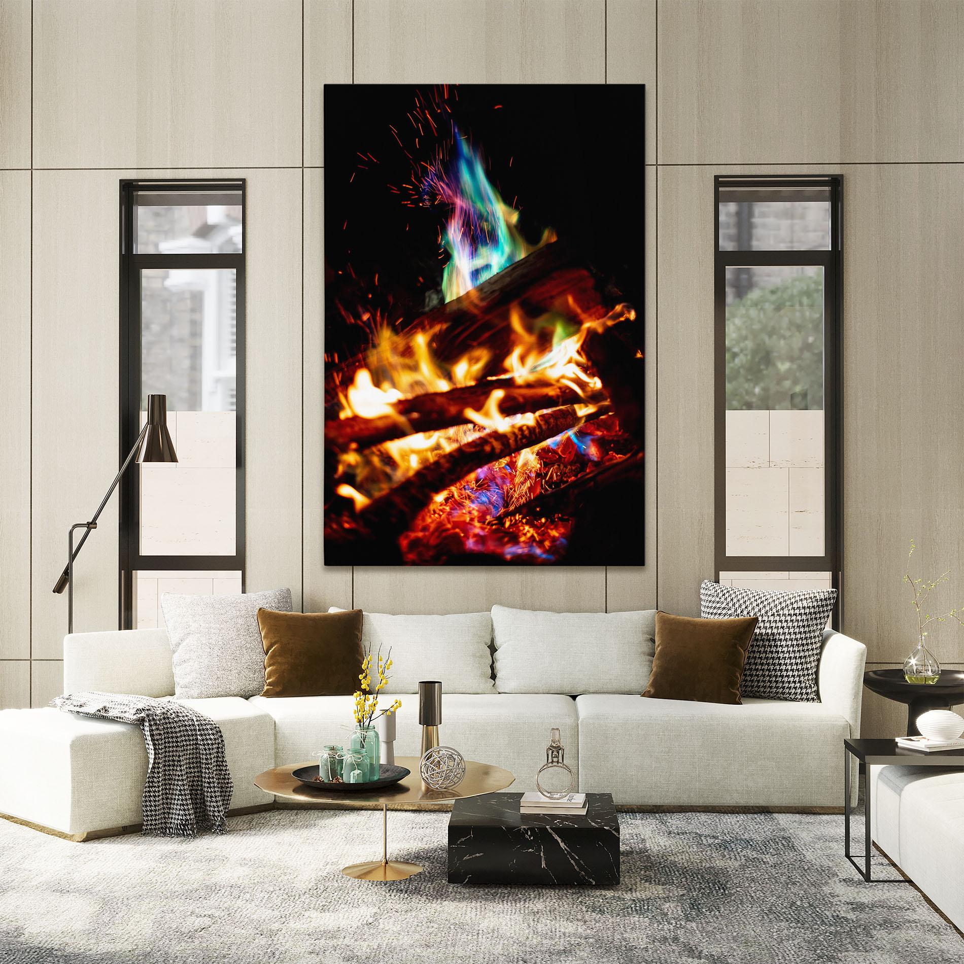 Картина на платно Blue Green Fire mockup 2