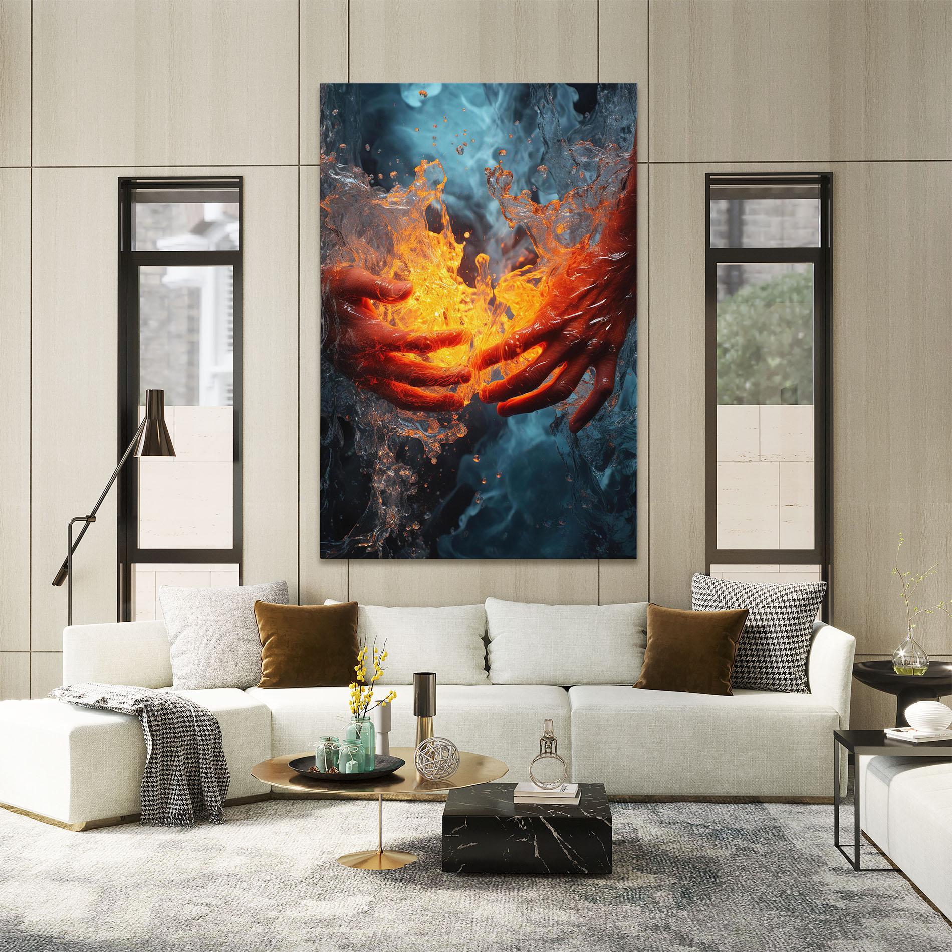 Картина на платно Fire Water mockup 2