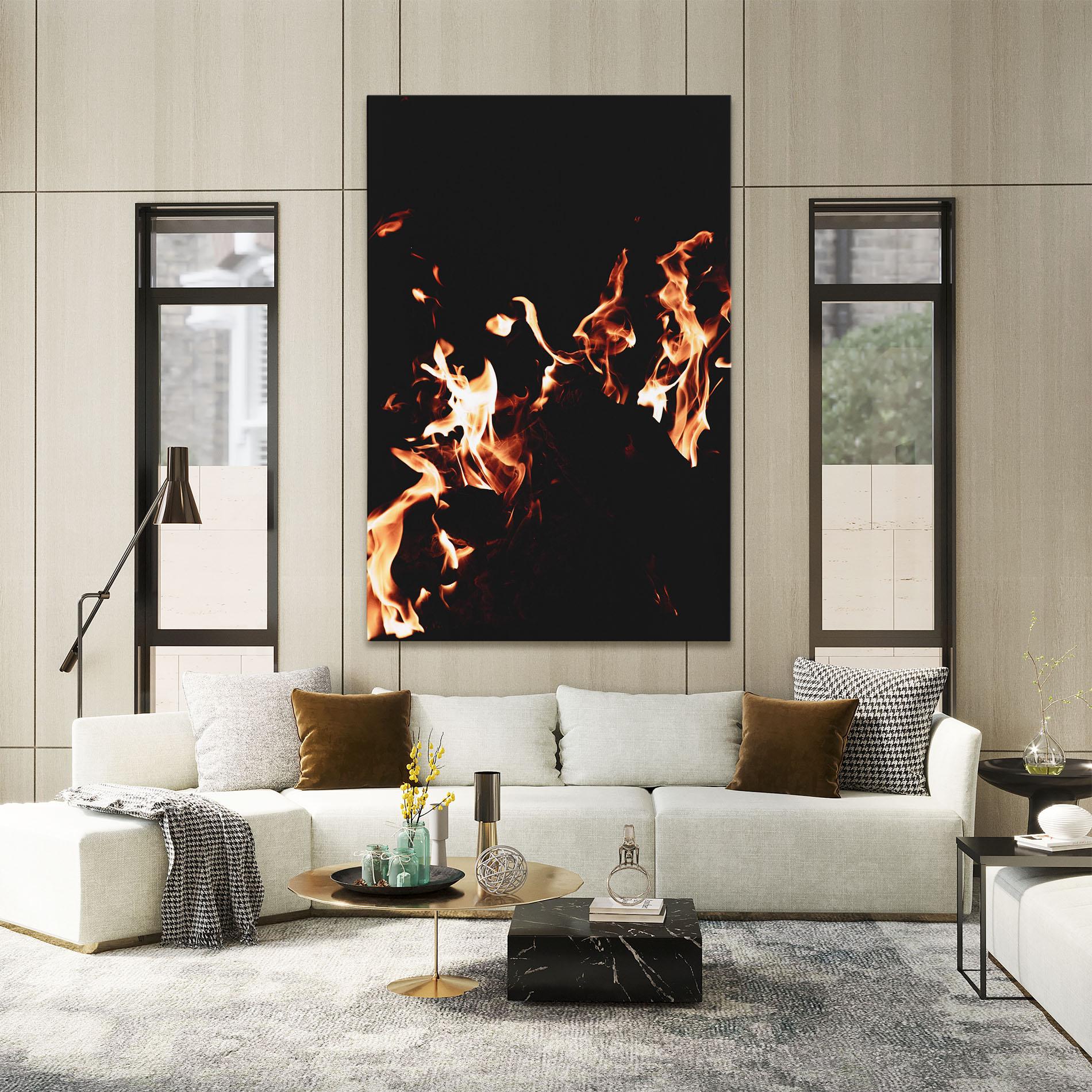 Картина на платно Red Grey Fire mockup 2