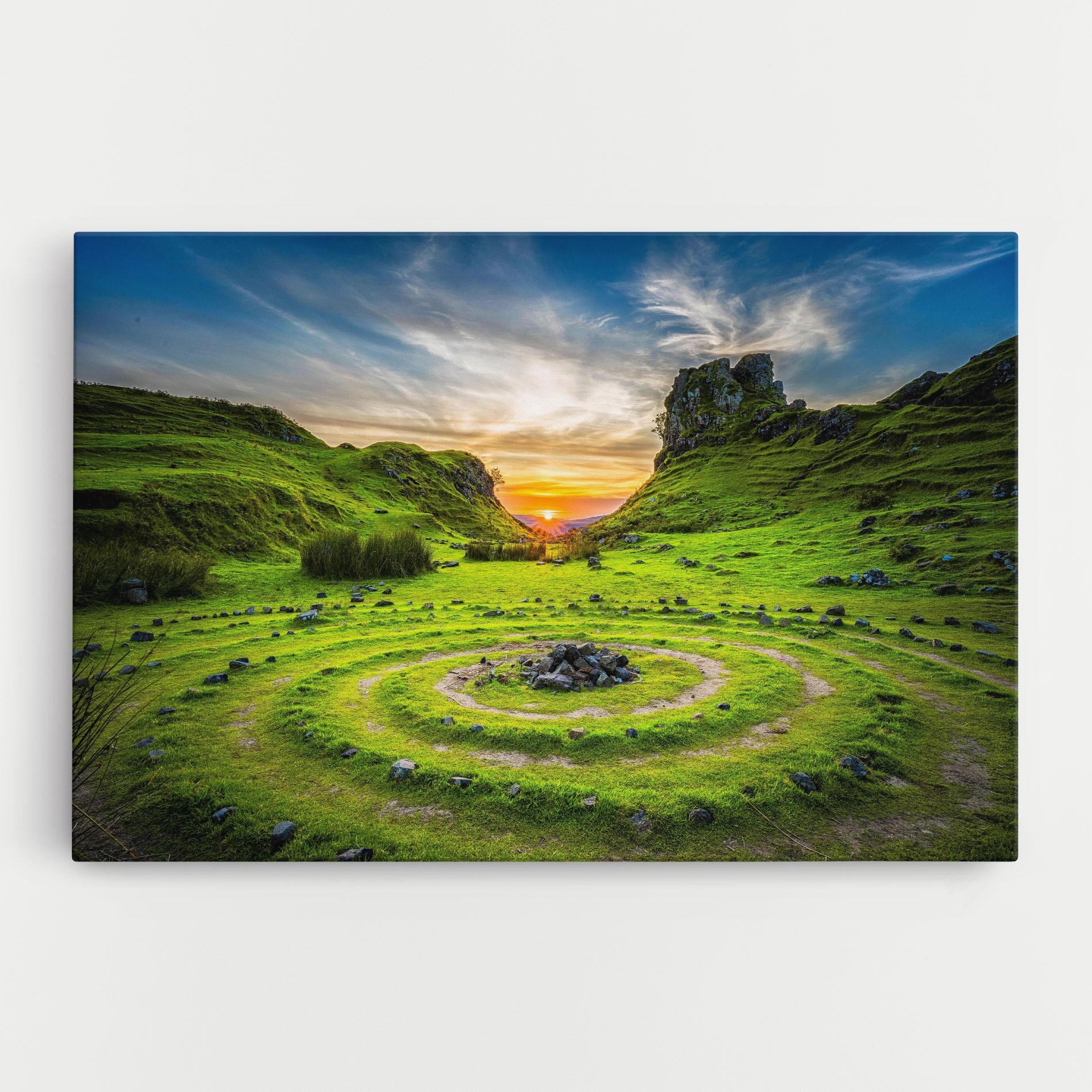 Картина на платно Green Circle Nature mockup 0