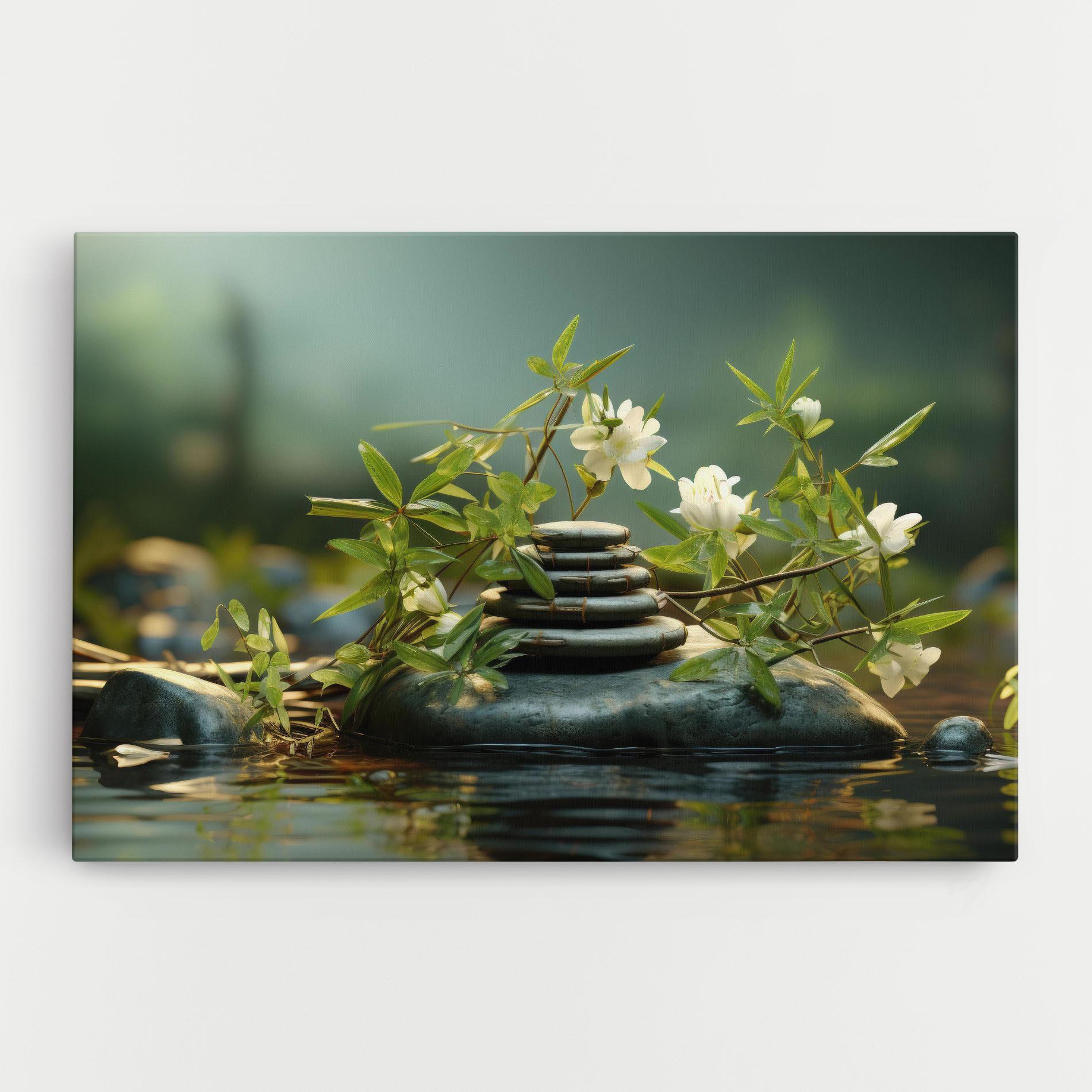 Картина на платно Rock Garden Pond mockup 0