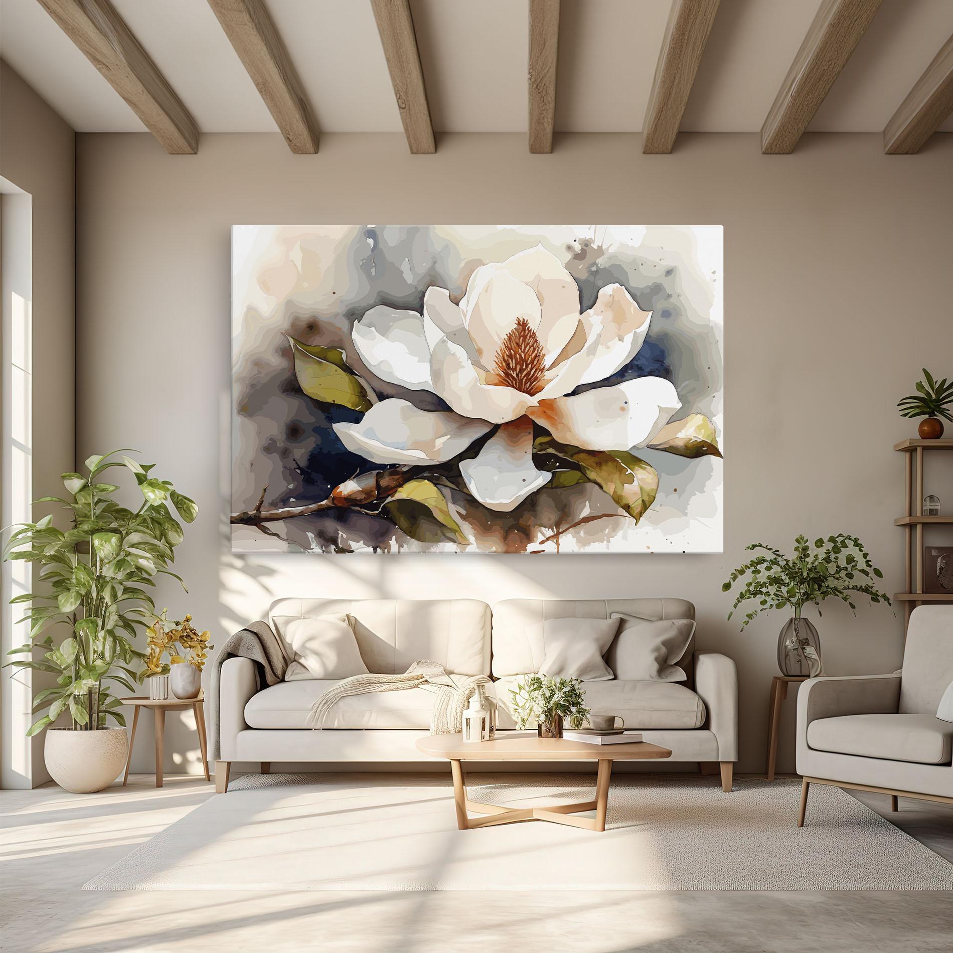 Картина на платно Cream Nature Flower mockup 6