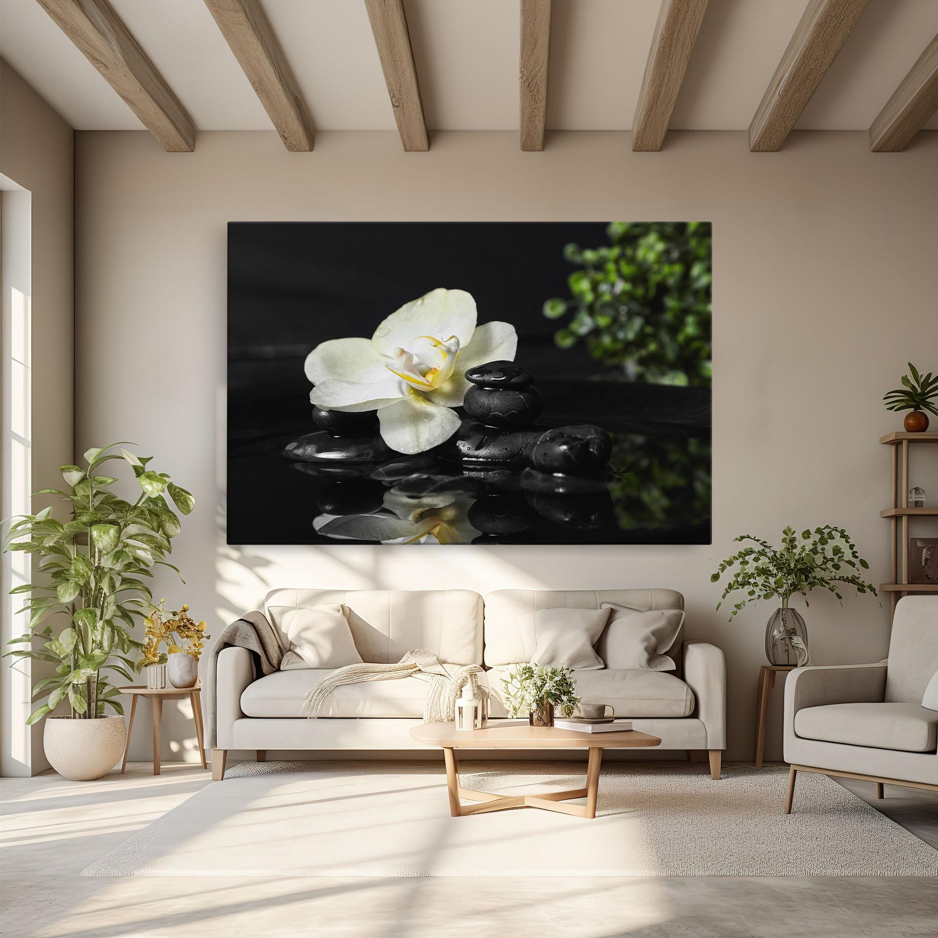 Картина на платно White Spa Flower mockup 6