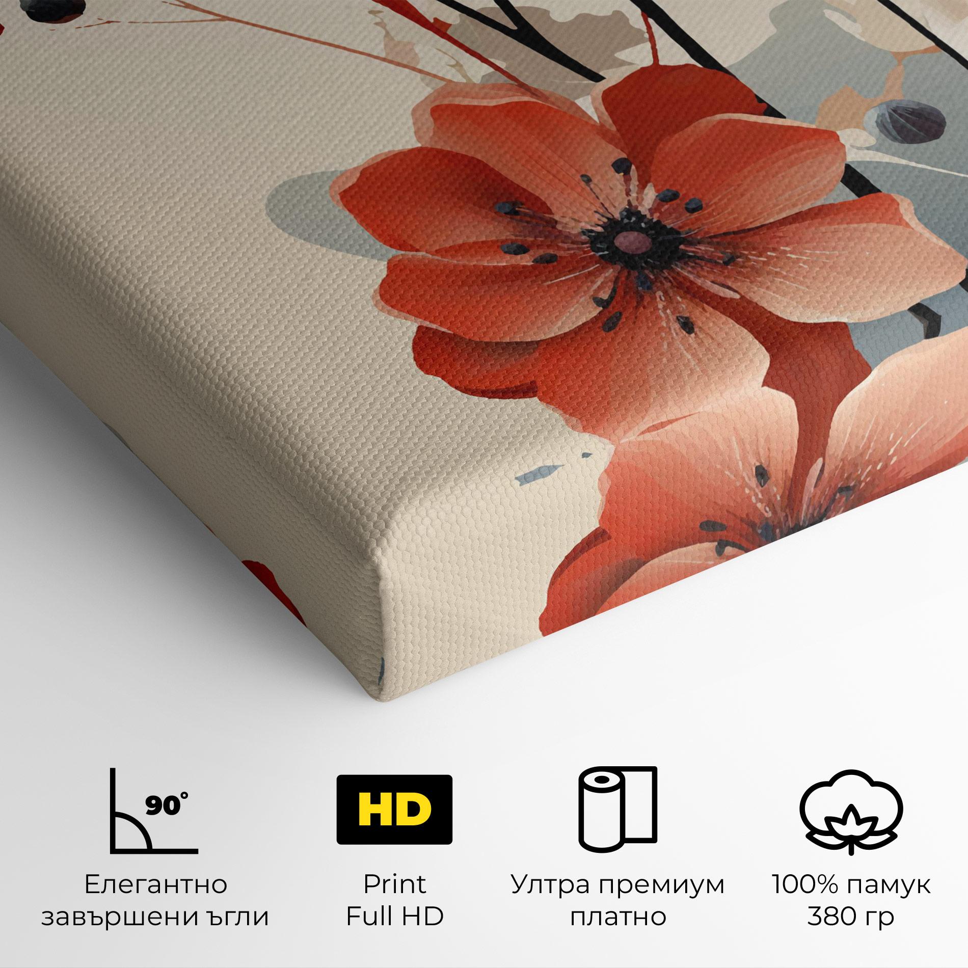 Картина на платно Cream Flower Nature mockup 4