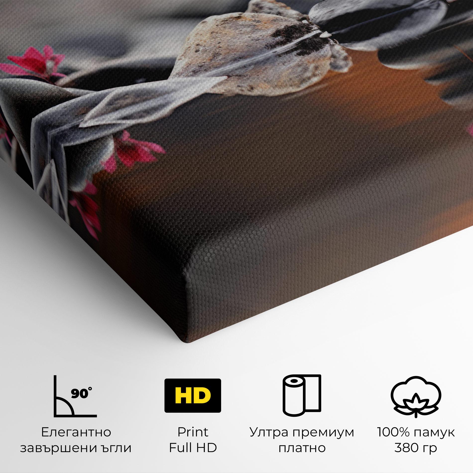 Картина на платно Grey Rocks Flower mockup 4