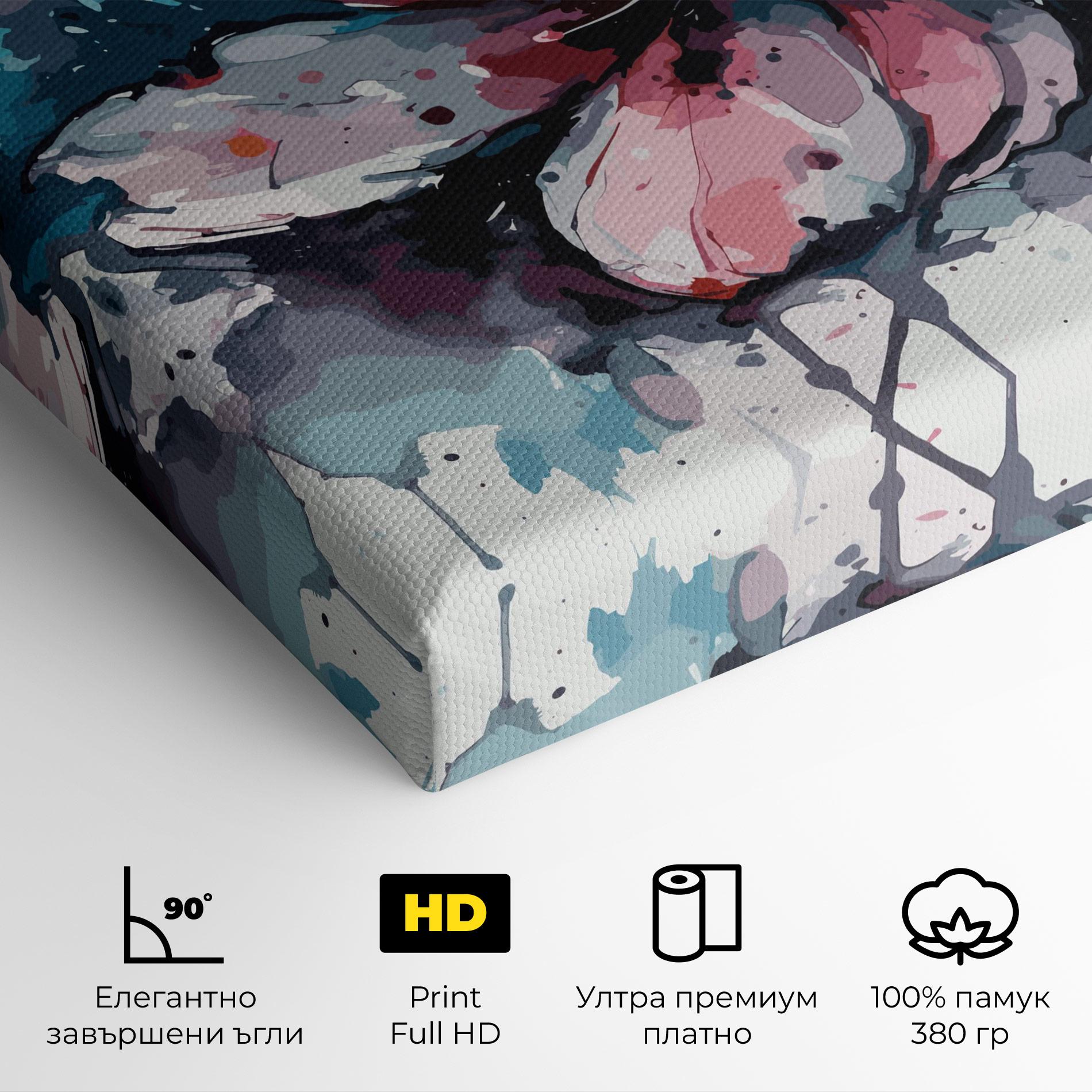 Картина на платно Pink Blue Nature mockup 4