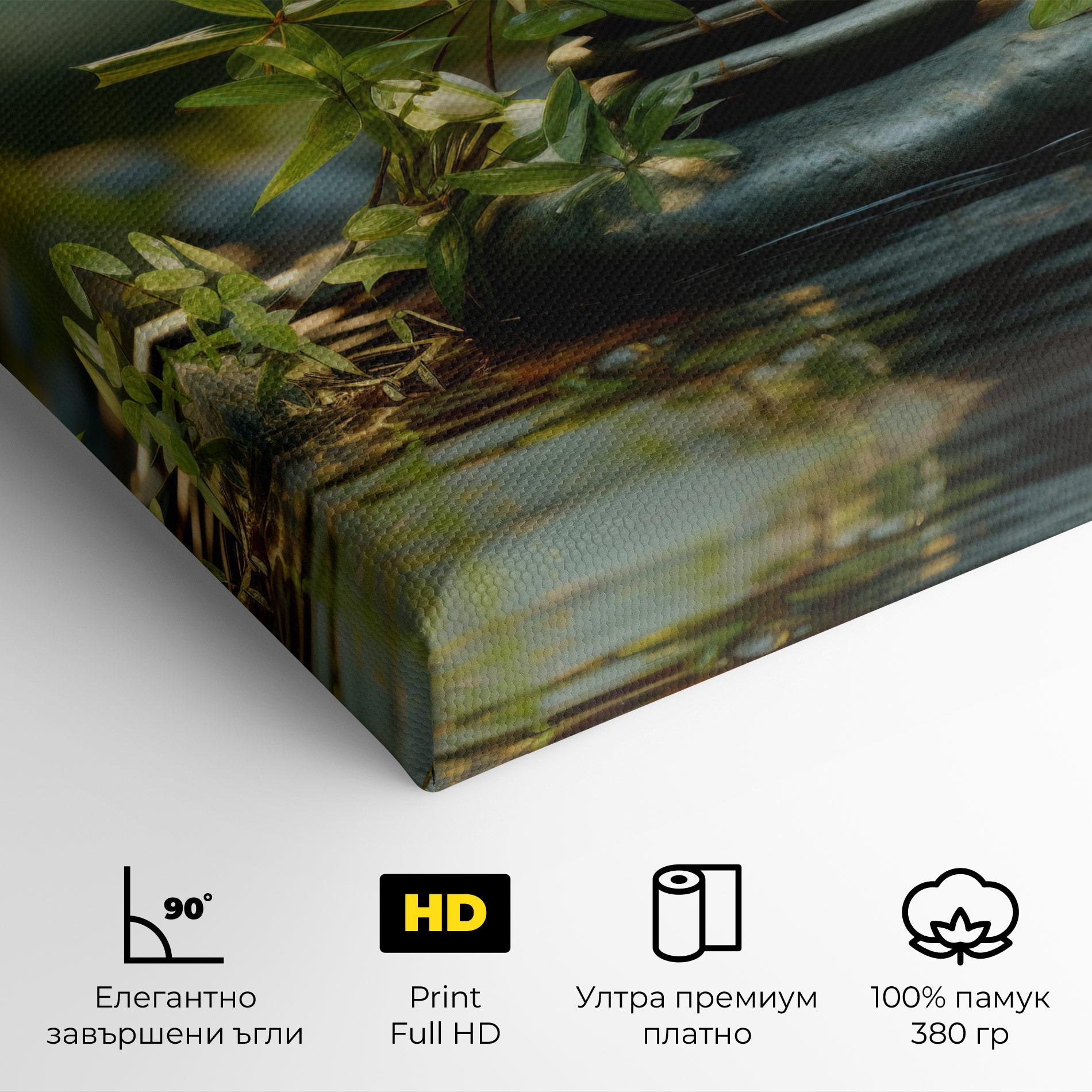 Картина на платно Rock Garden Pond mockup 4
