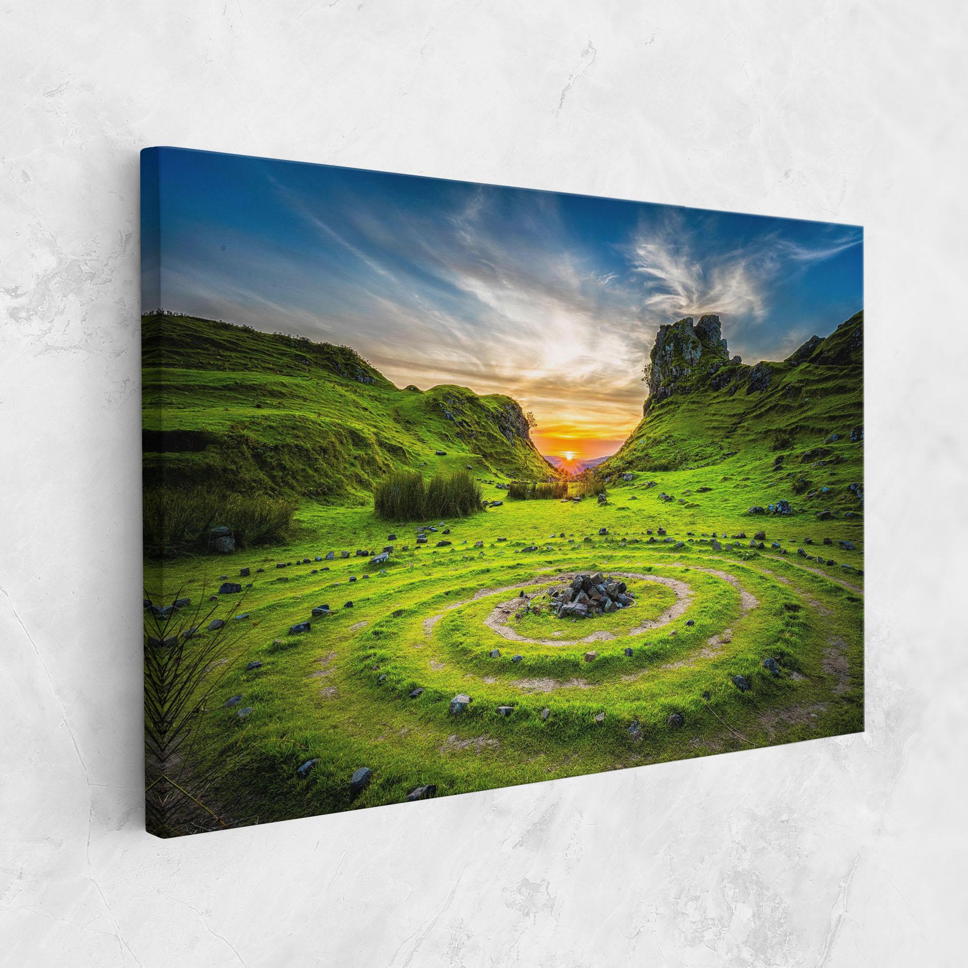 Картина на платно Green Circle Nature mockup 1