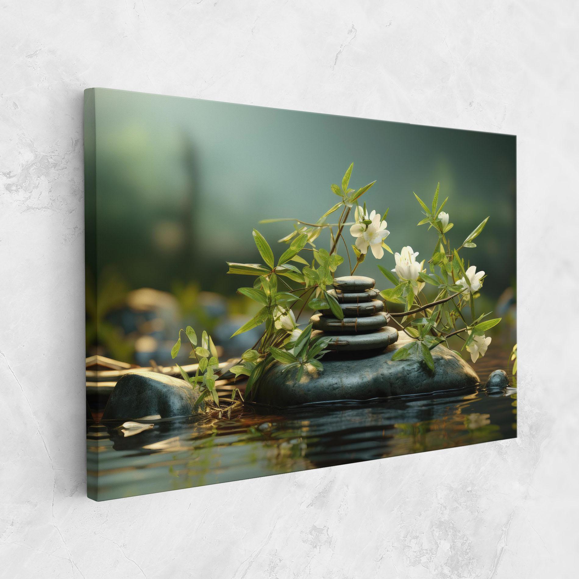 Картина на платно Rock Garden Pond mockup 1