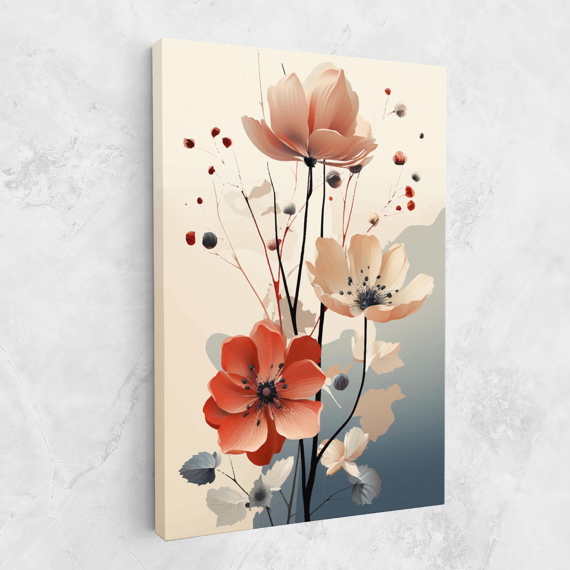 Картина на платно Cream Flower Nature mockup 1
