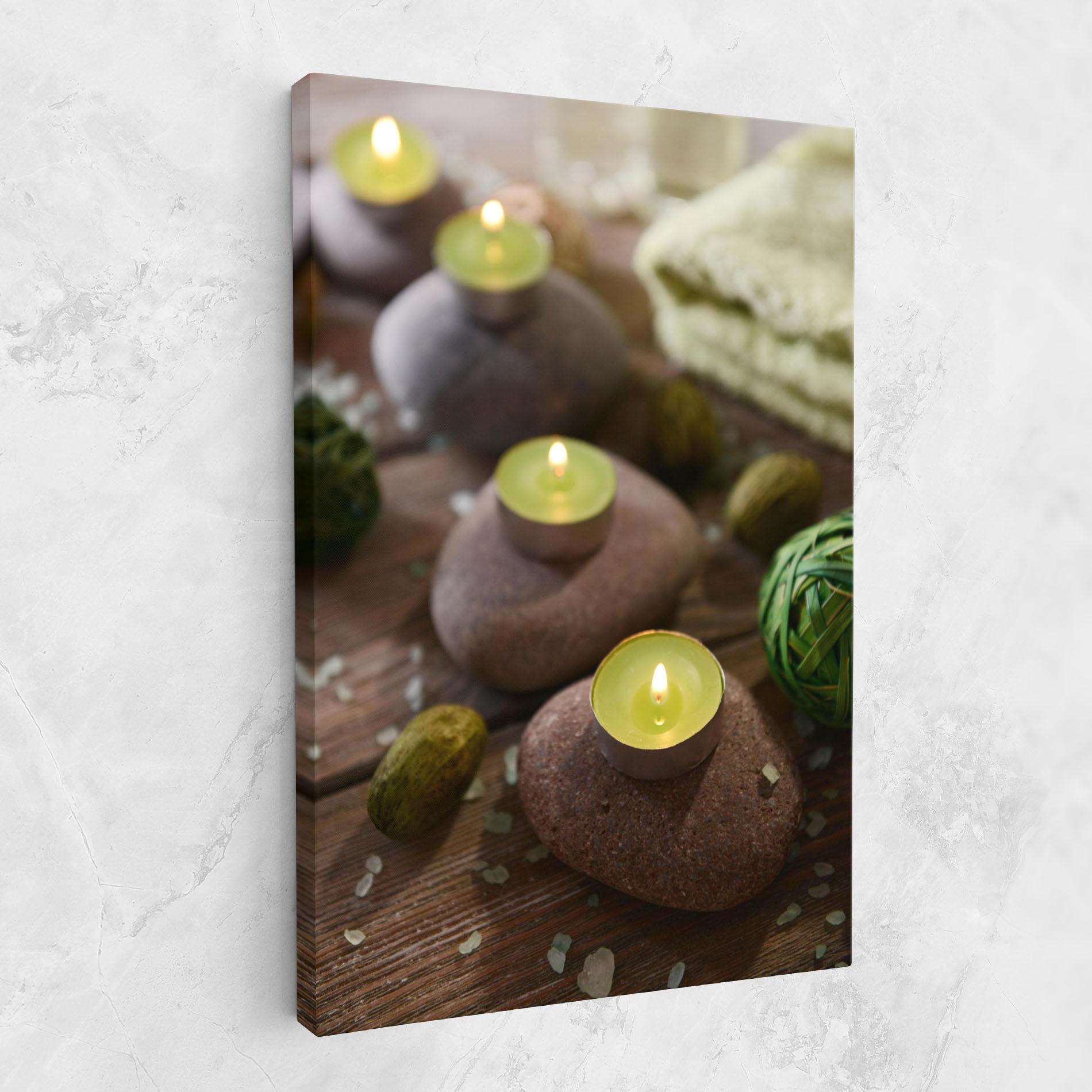 Картина на платно Green Candles Spa mockup 1