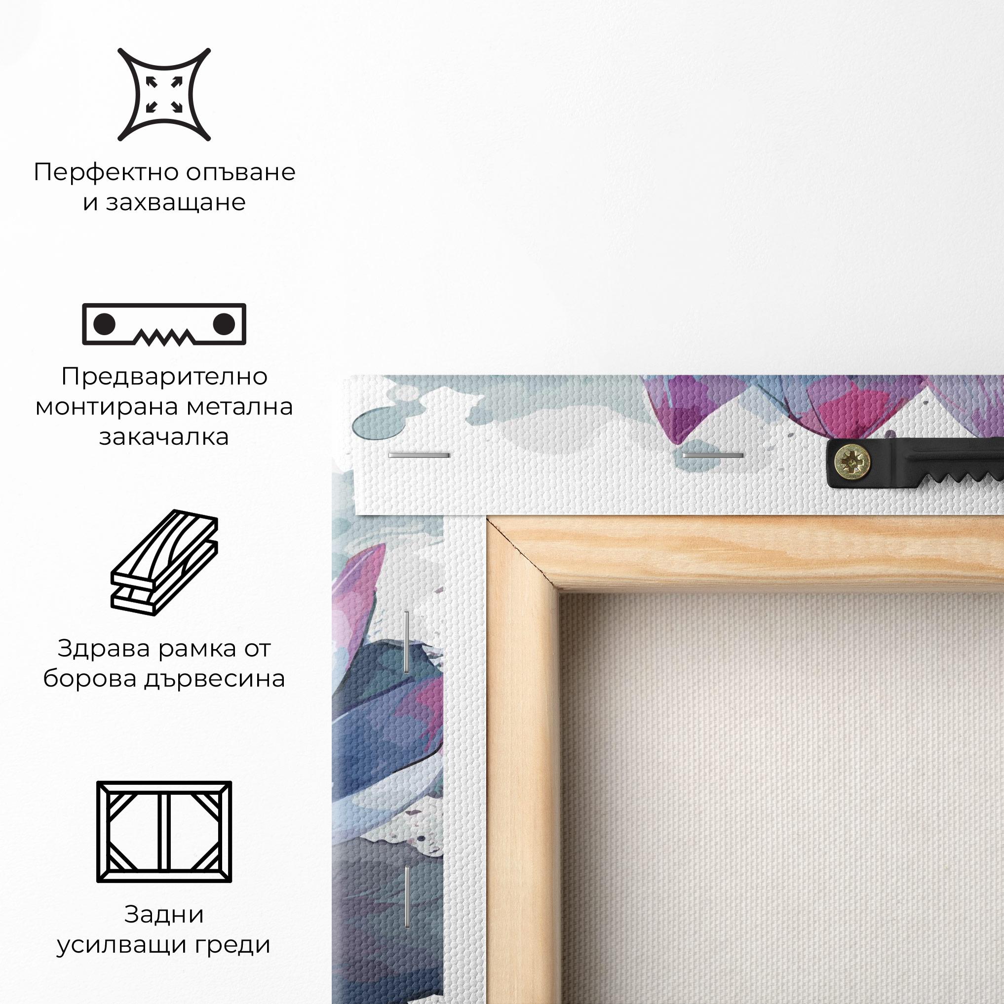 Картина на платно Green Purple Lotus mockup 5