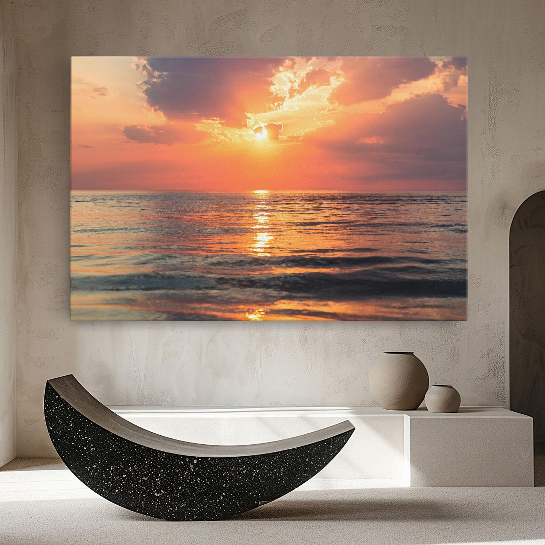 Картина на платно Orange Sunrise Cloud mockup 8