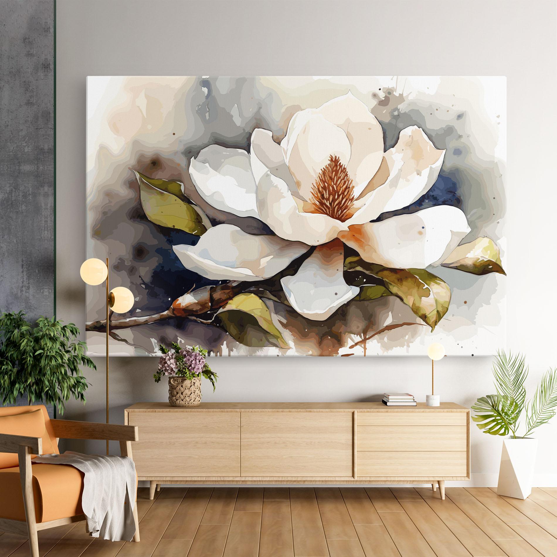 Картина на платно Cream Nature Flower mockup 9