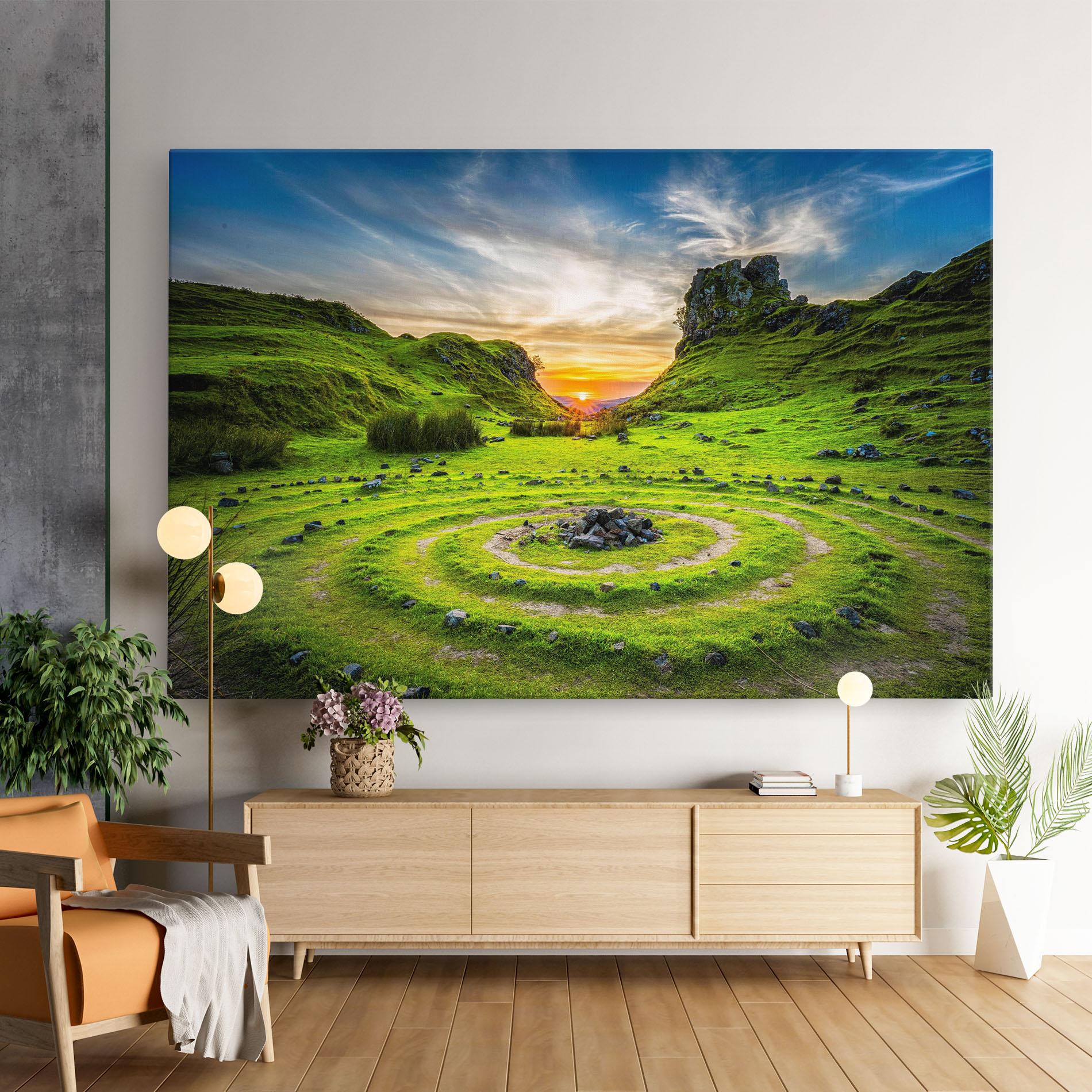 Картина на платно Green Circle Nature mockup 9