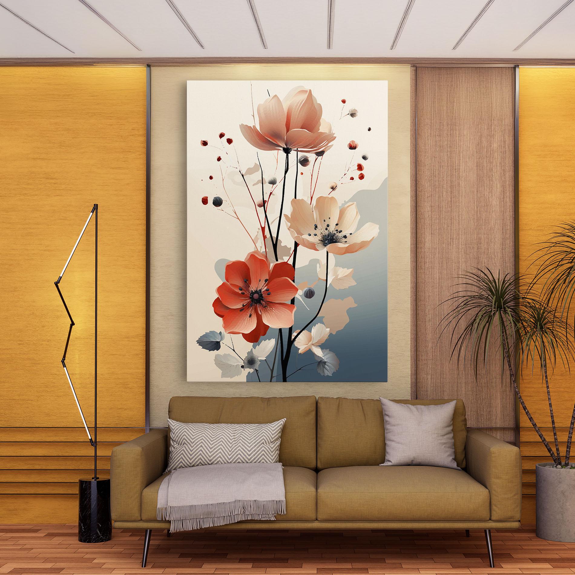 Картина на платно Cream Flower Nature mockup 9