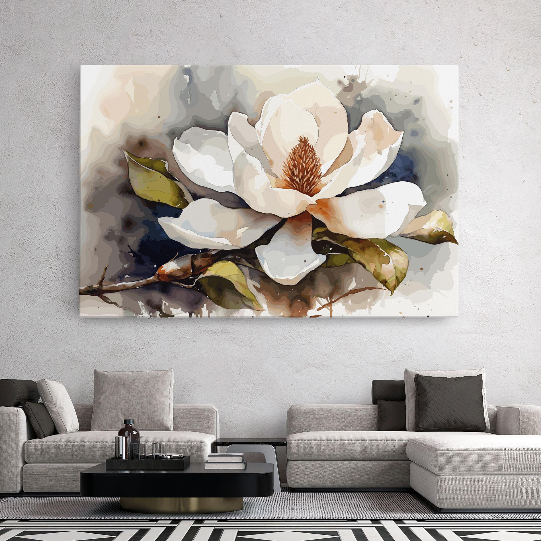 Картина на платно Cream Nature Flower mockup 2