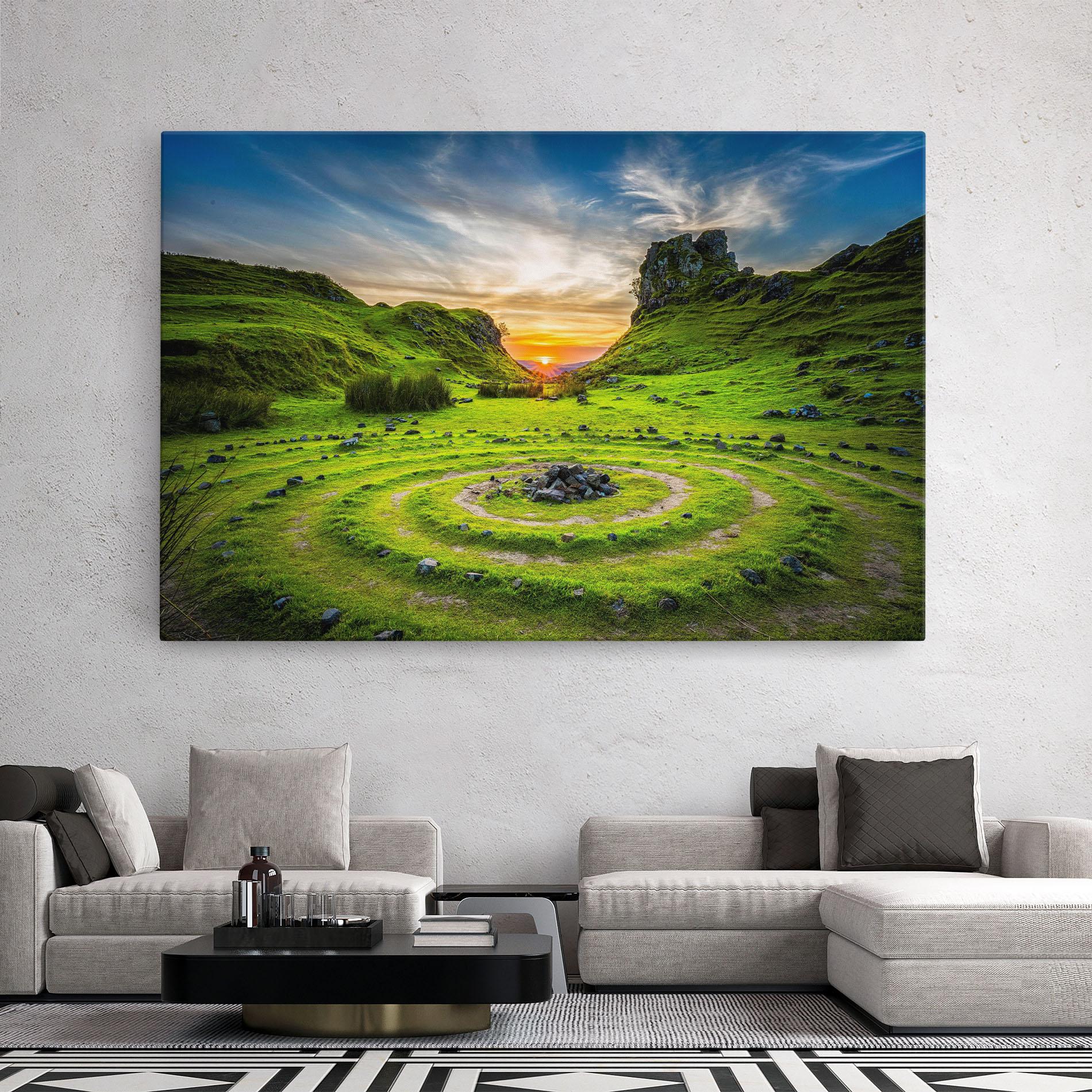 Картина на платно Green Circle Nature mockup 2
