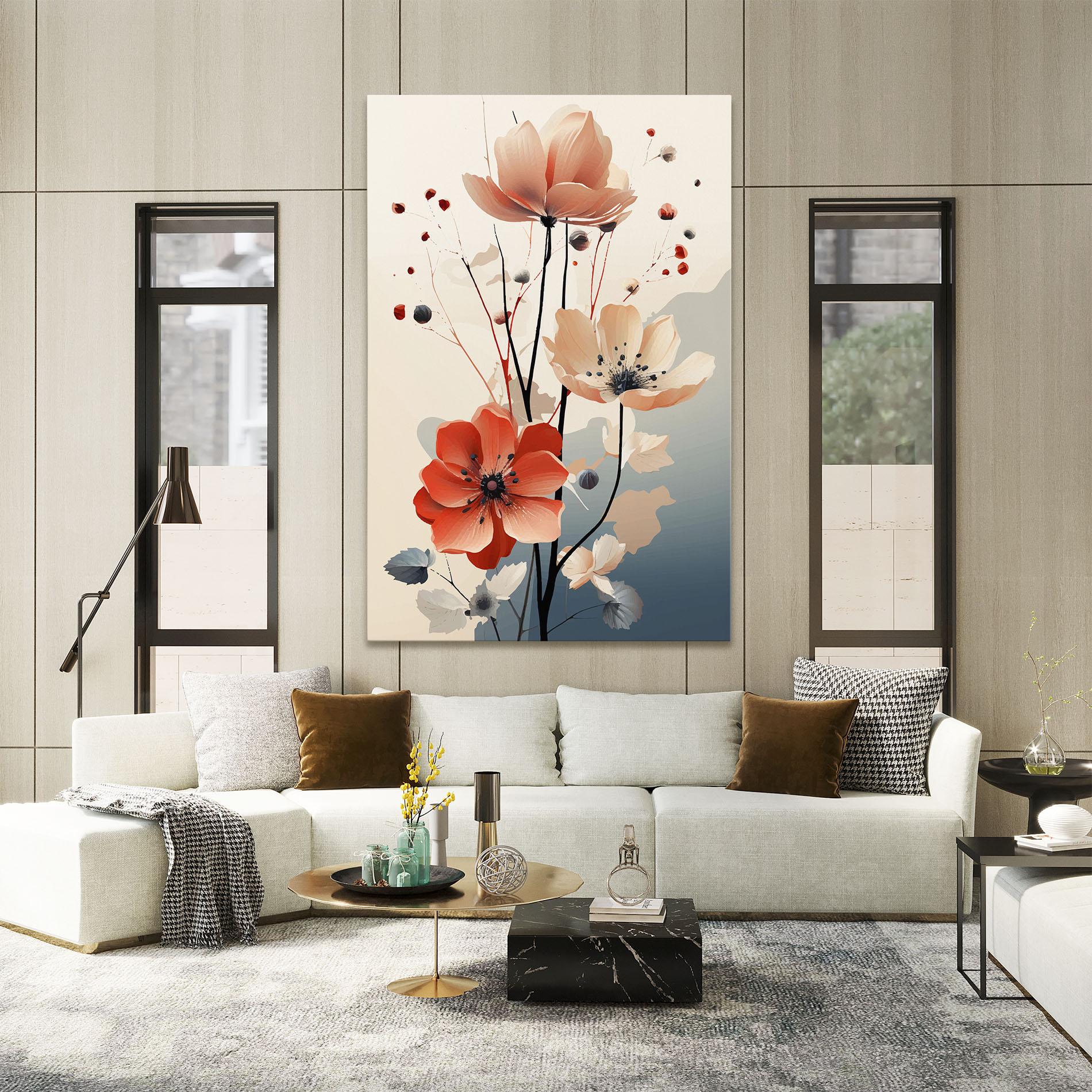 Картина на платно Cream Flower Nature mockup 2