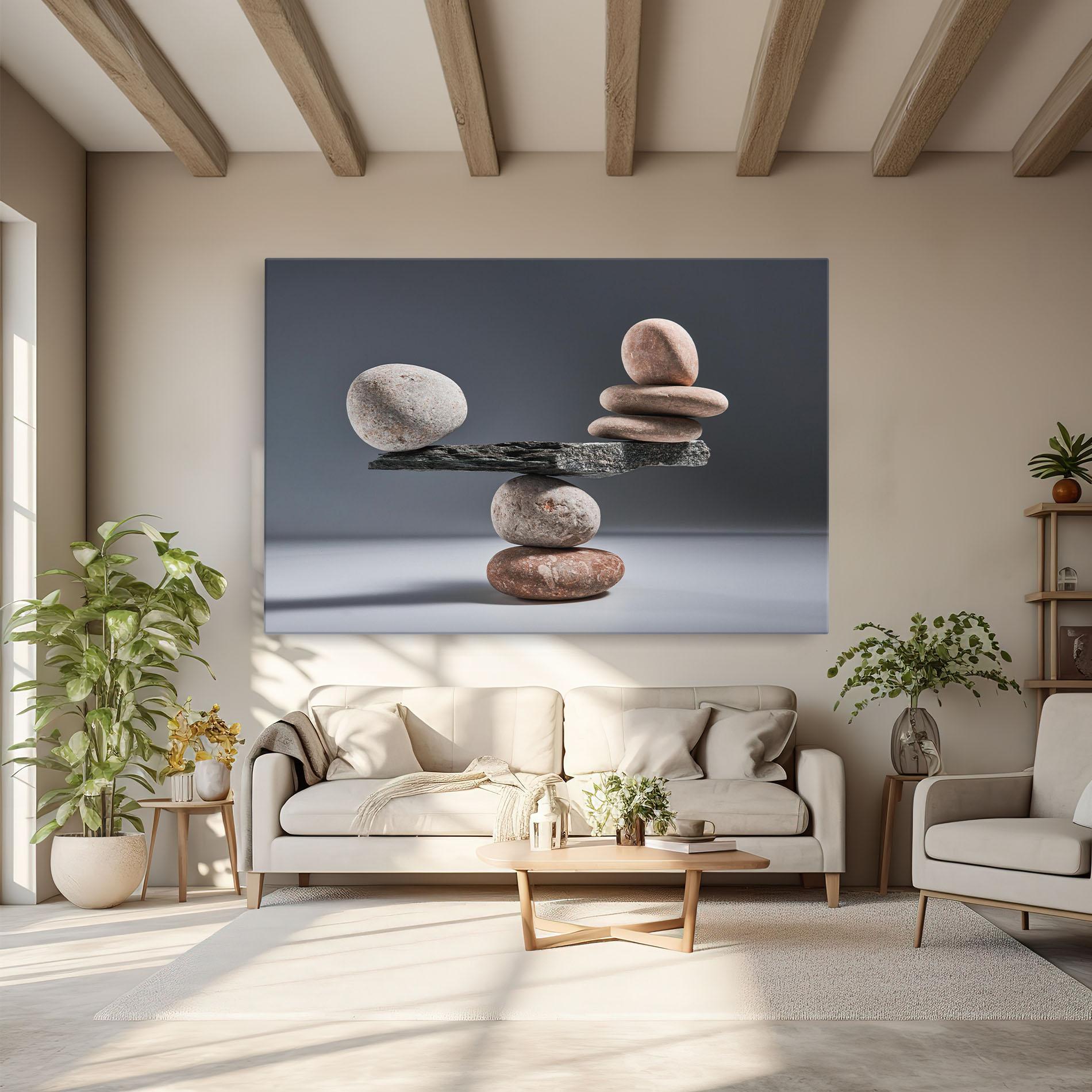 Картина на платно Balancing Pebbles mockup 6