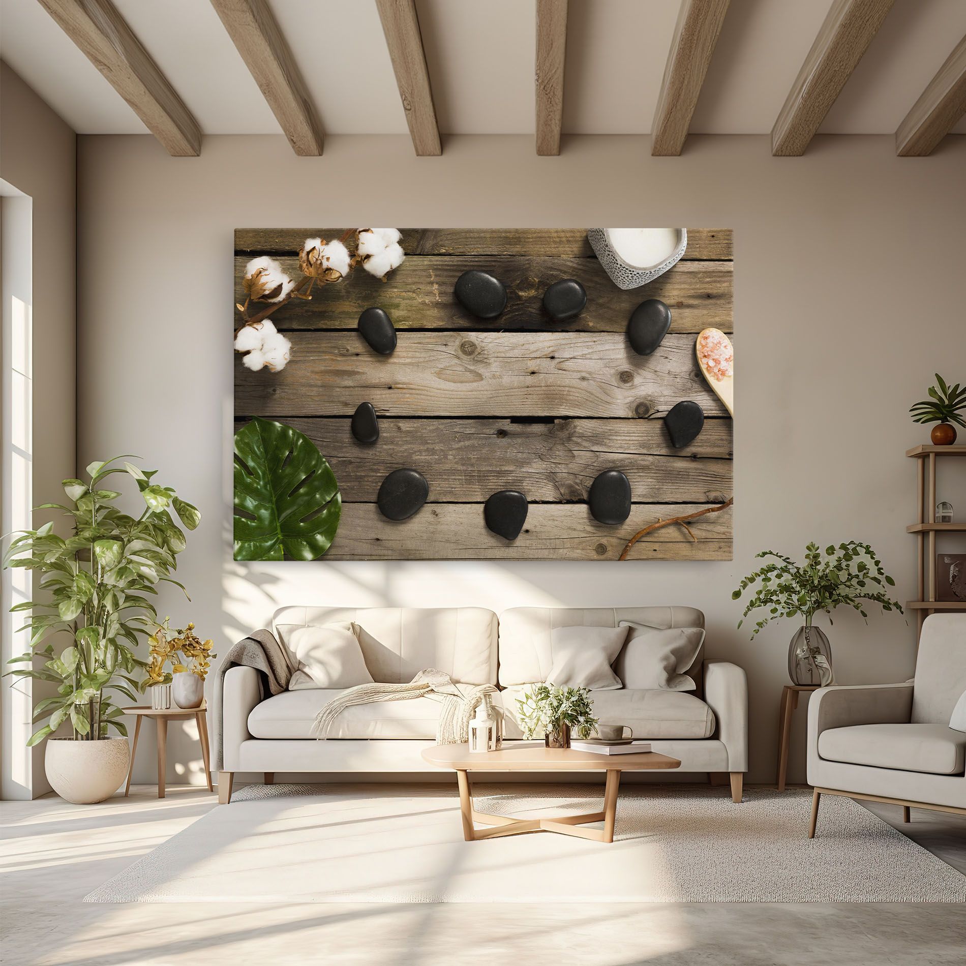 Cotton Flowers Stones mockup 6