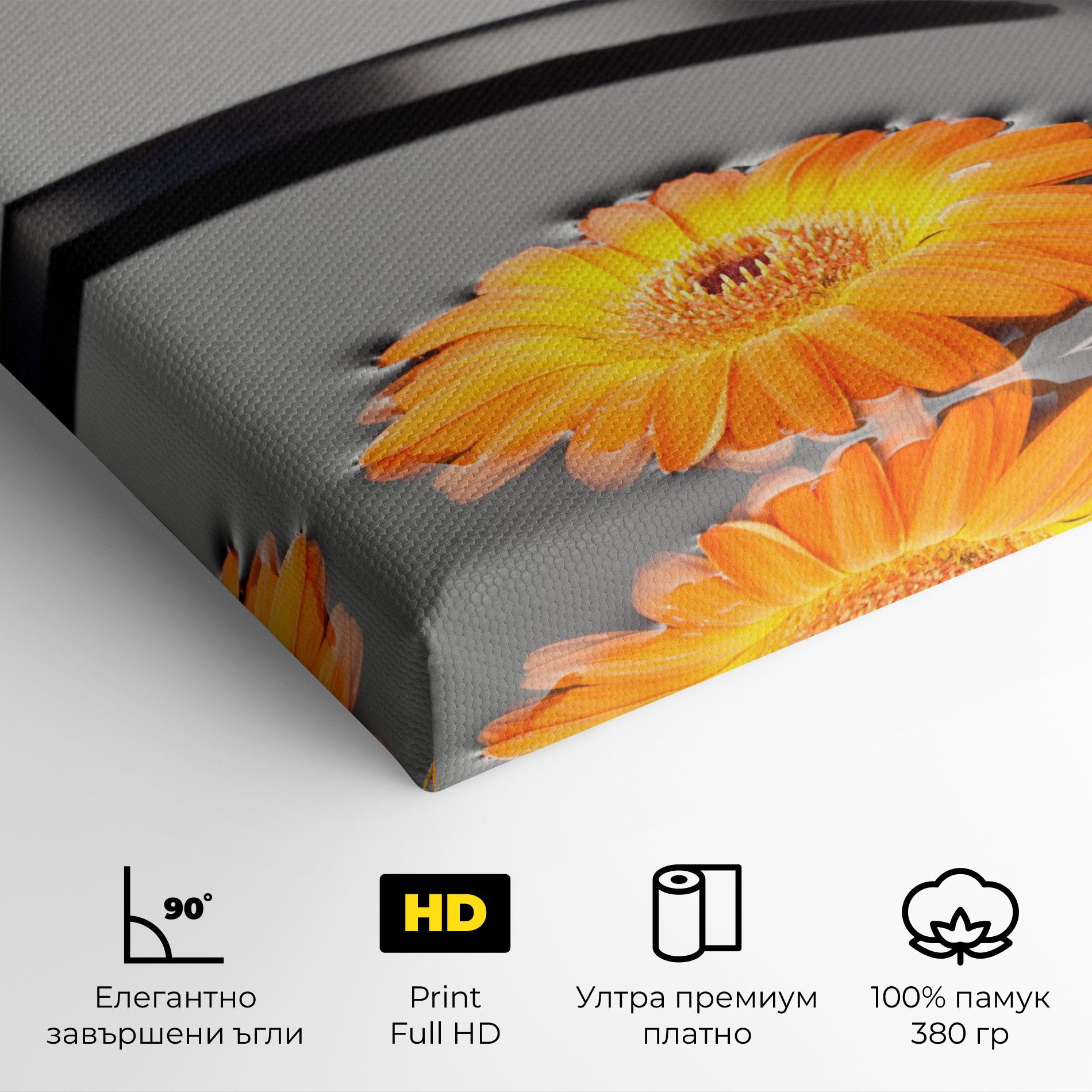 Картина на платно Stone Orange Flower mockup 4